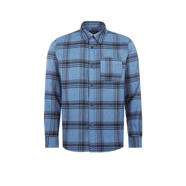 Surchemise Trek à carreaux en laine et coton mélangés