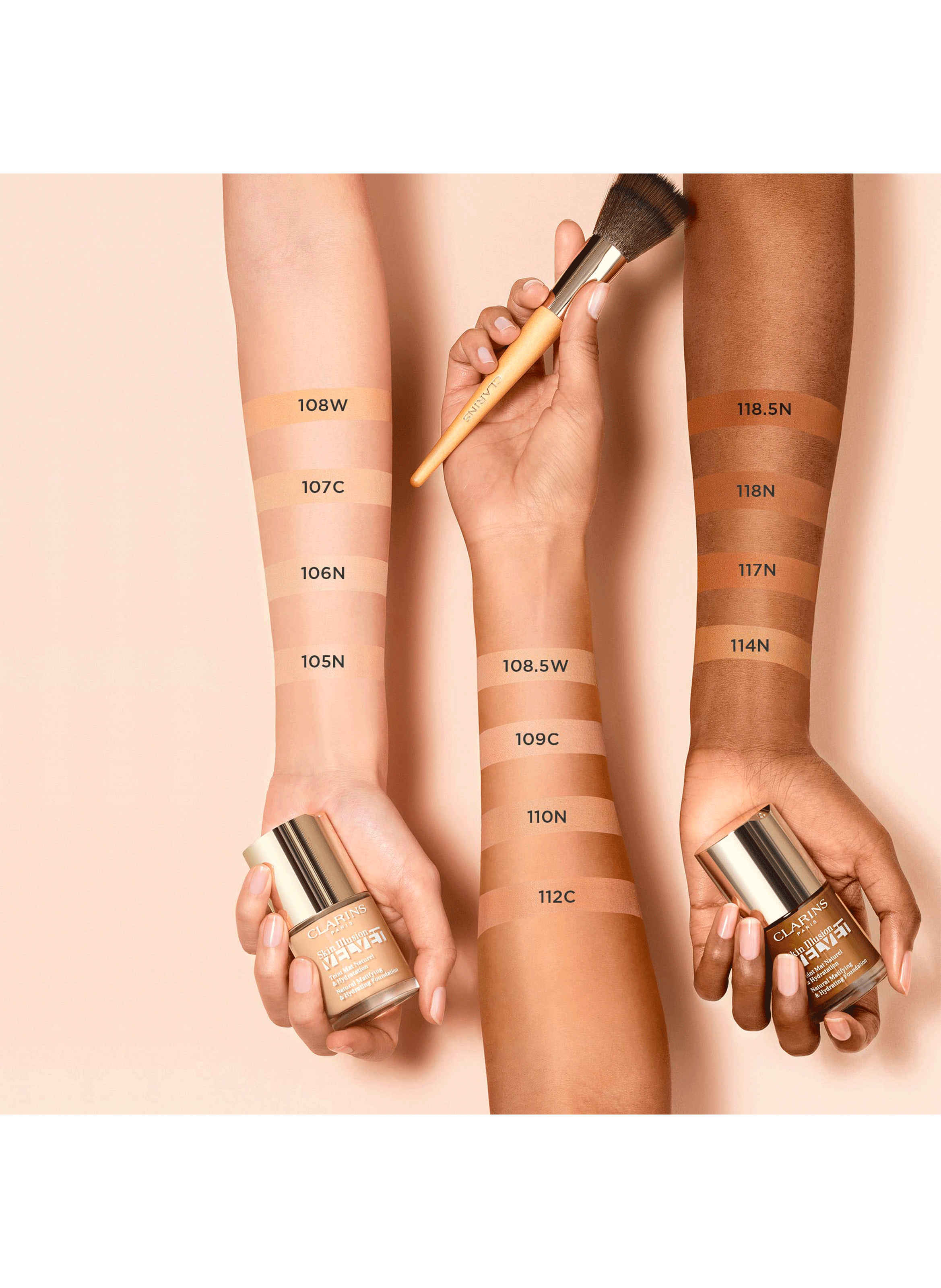 Skin Illusion Velvet - Fond de teintFond de Teint Mat Naturel & Hydratation CLARINS 107c - beige