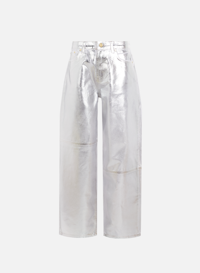 جينز واسع من رقائق معدنية ستاري ganni