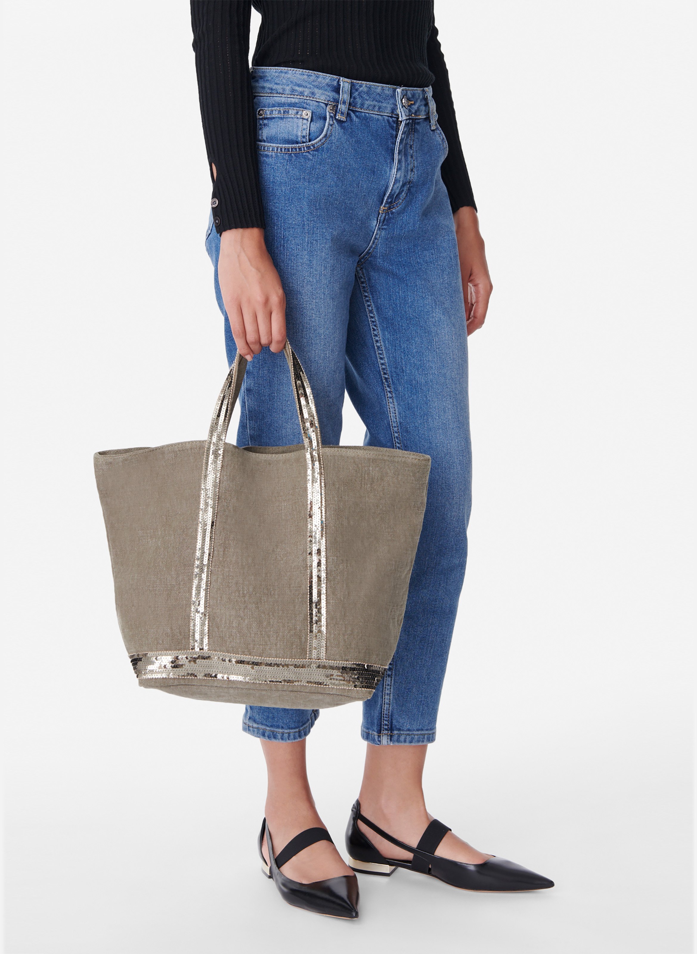 Cabas m en lin VANESSA BRUNO Kaki