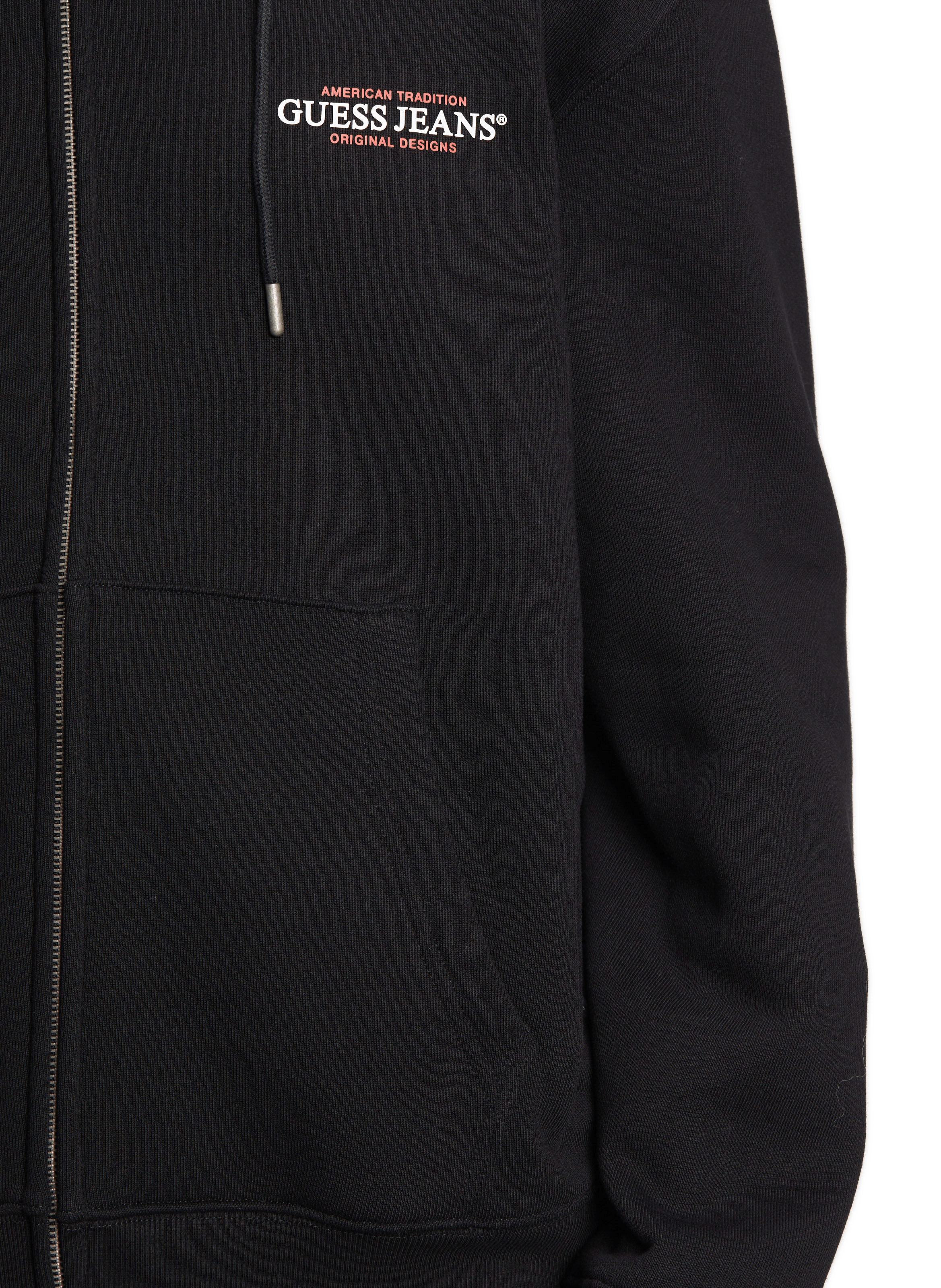Hoodie zippé en coton  GUESS Noir