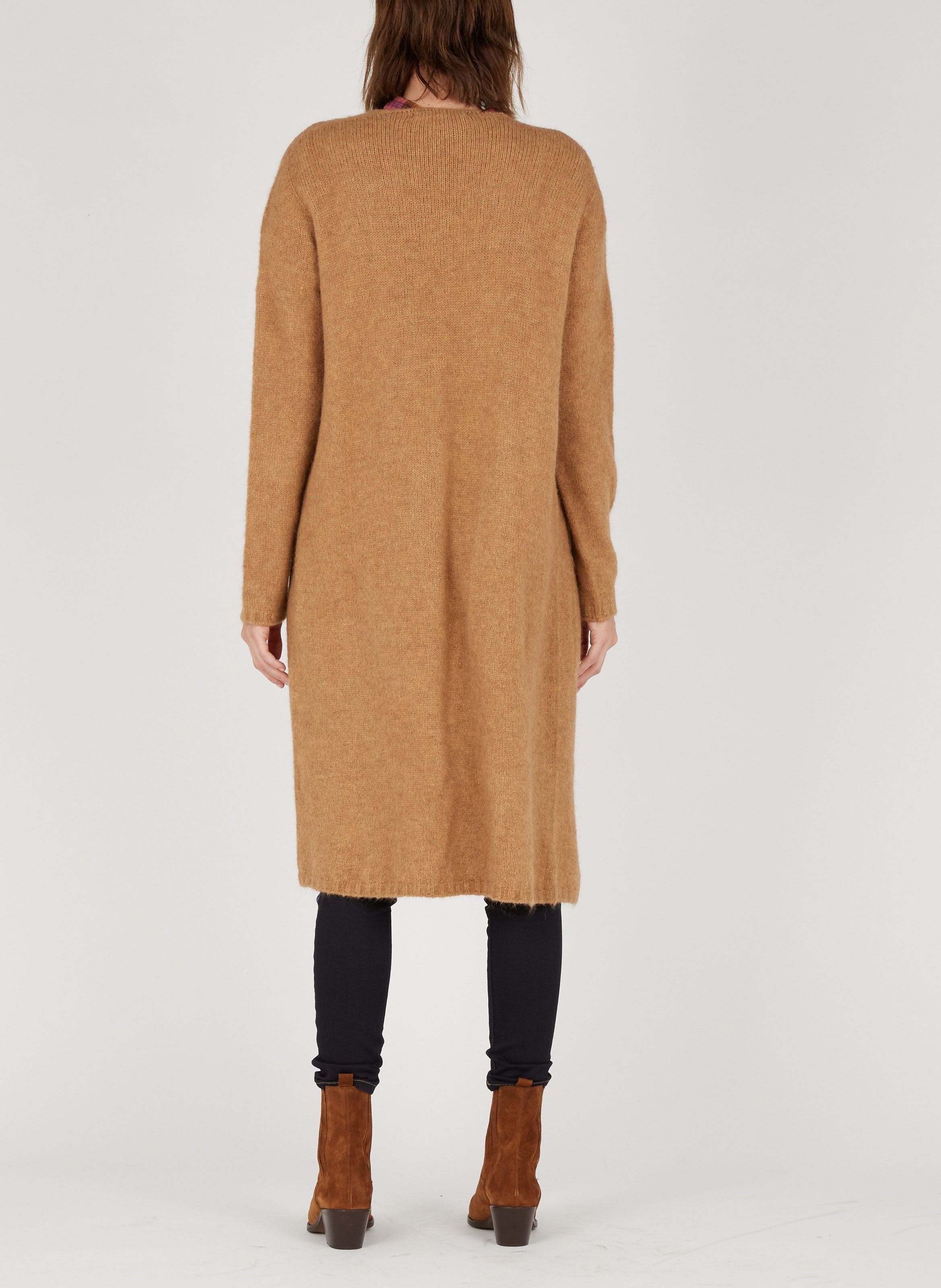 Bottines western talons mi-hauts en cuir velours birman JONAK Marron