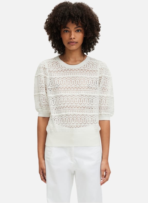 Pull ajouré en lin et coton - josslyn Beige by PABLO PABLO Pull ajouré en lin et coton - josslyn Beige