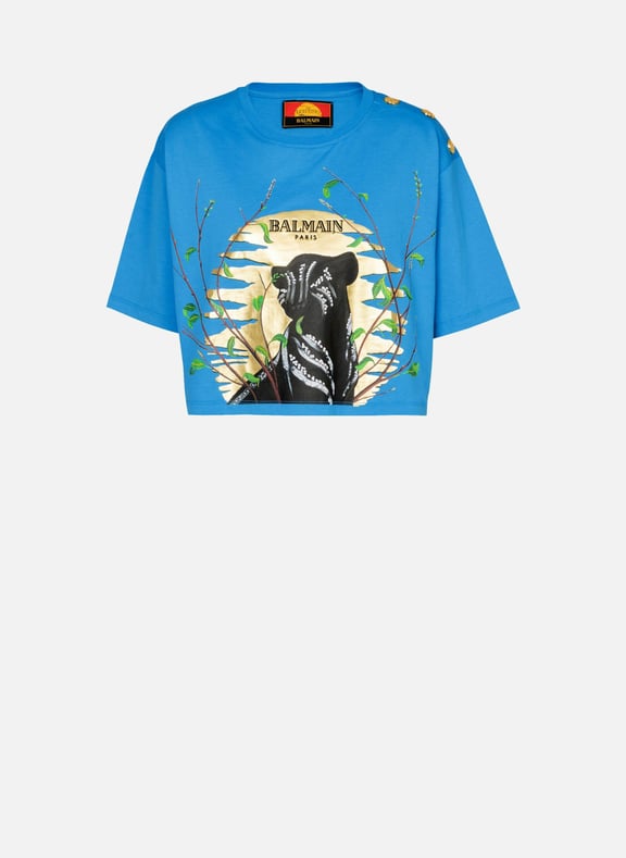 Disney x balmain : the lion king - t-shirt court imprimé cassius khumalo Bleu by BALMAIN BALMAIN Disney x balmain : the lion king - t-shirt court imprimé cassius khumalo Bleu