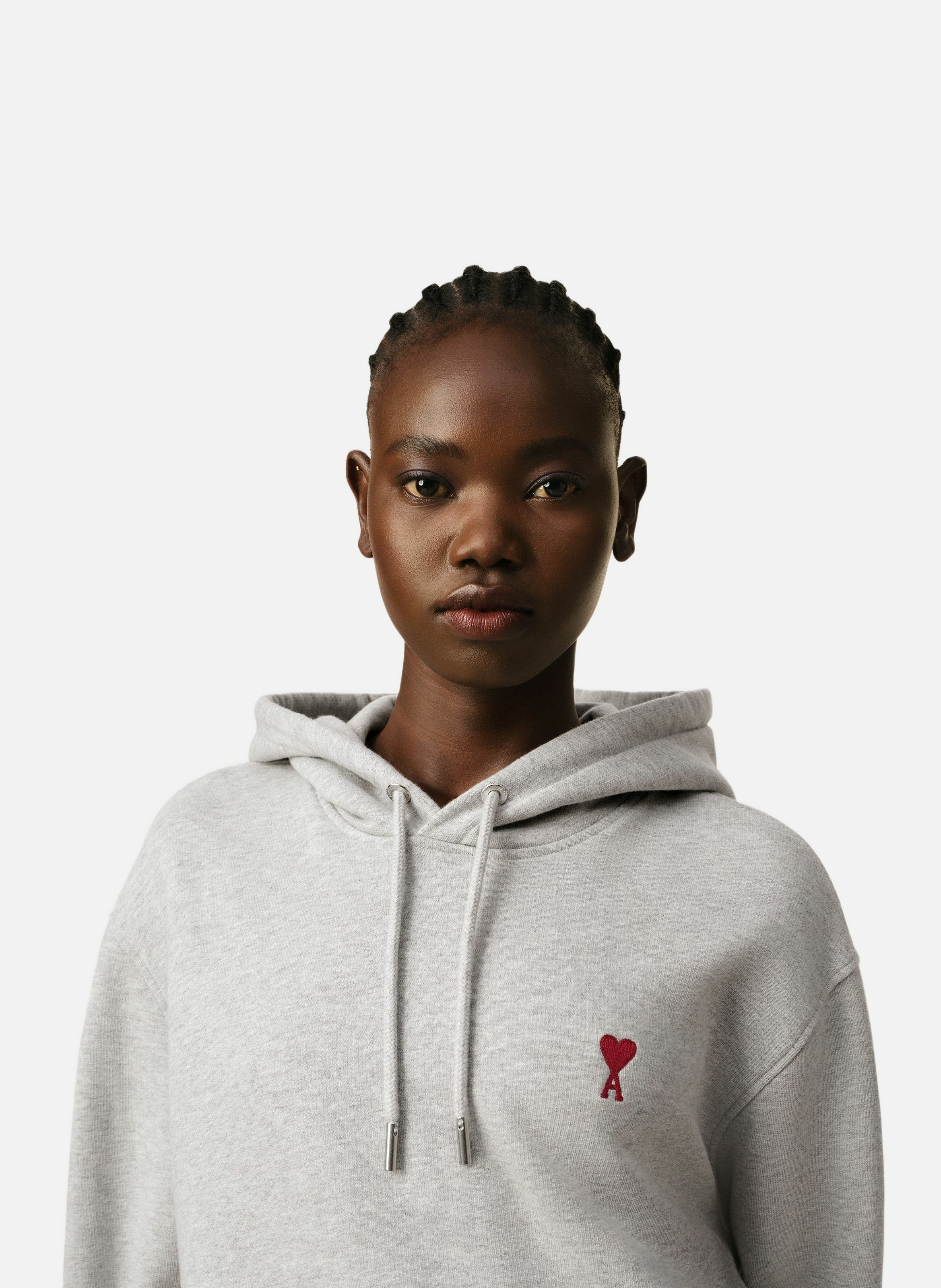 Hoodie ami de coeur rouge unisexe AMI PARIS Gris