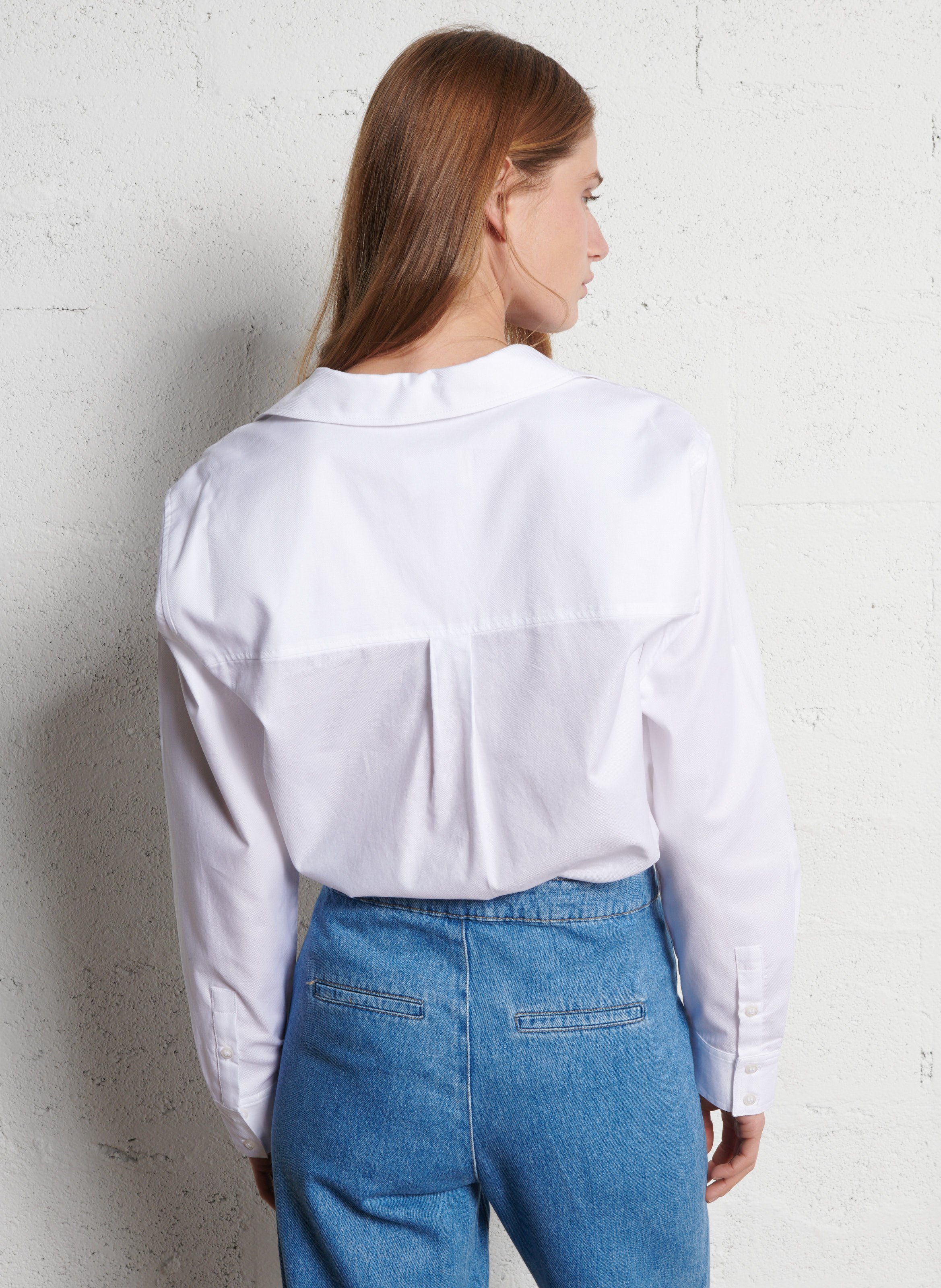 Chemise col classique ample en coton mandie MAISON 123 Blanc