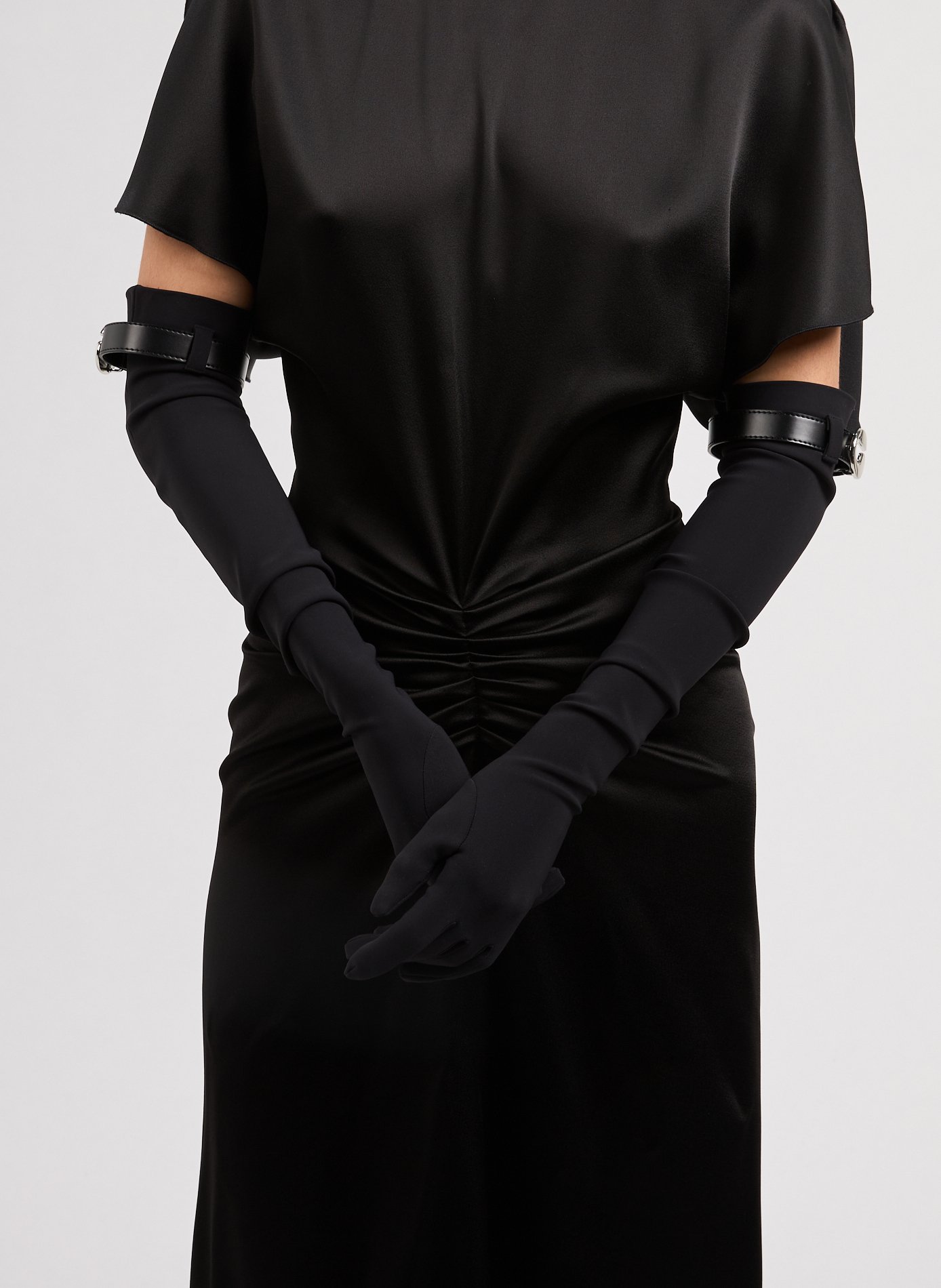 Jersey gloves with belt and logo COPERNI Black
