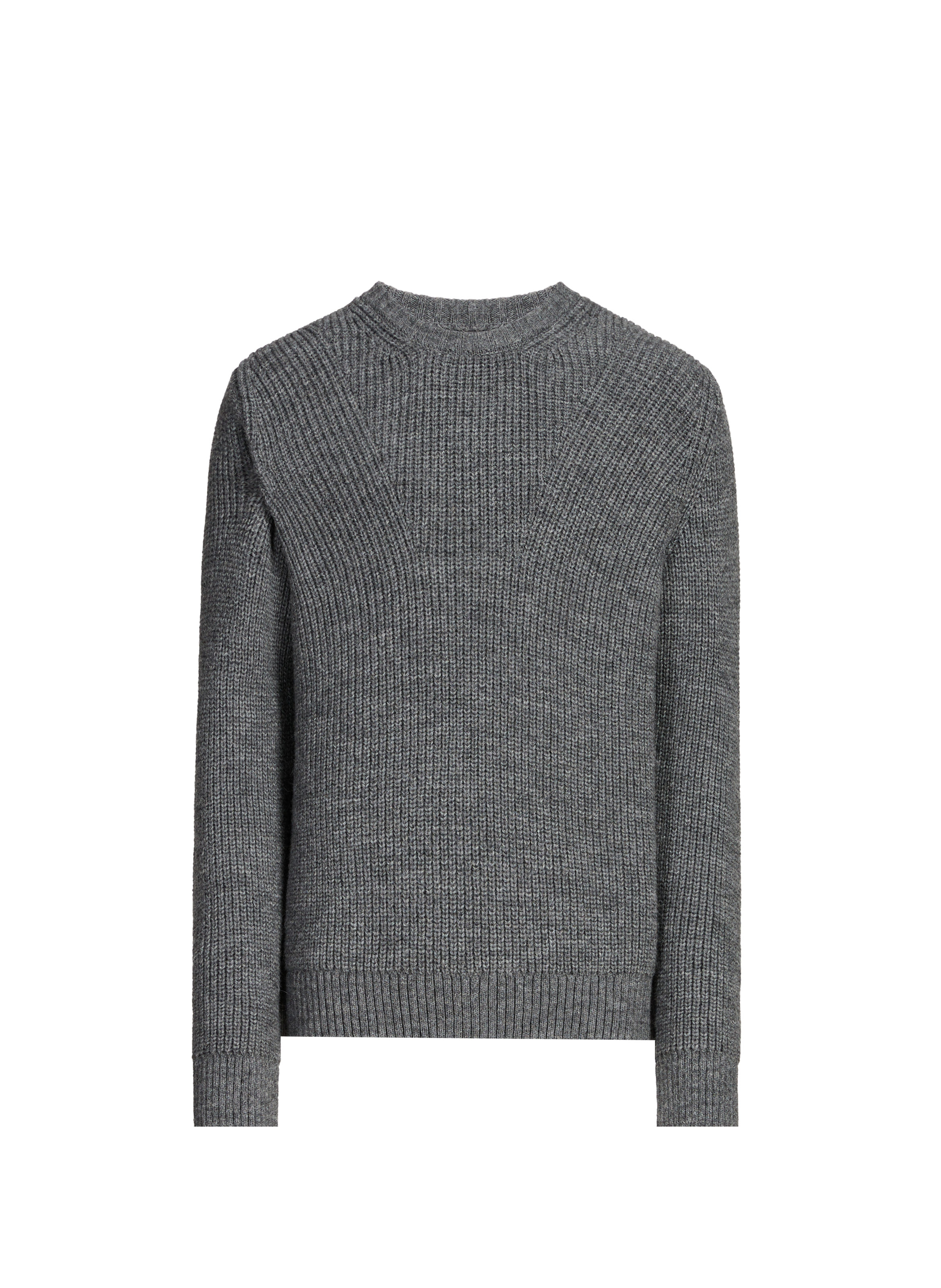 Round-neck sweater in ribbed knit SAISON 1865 Grey