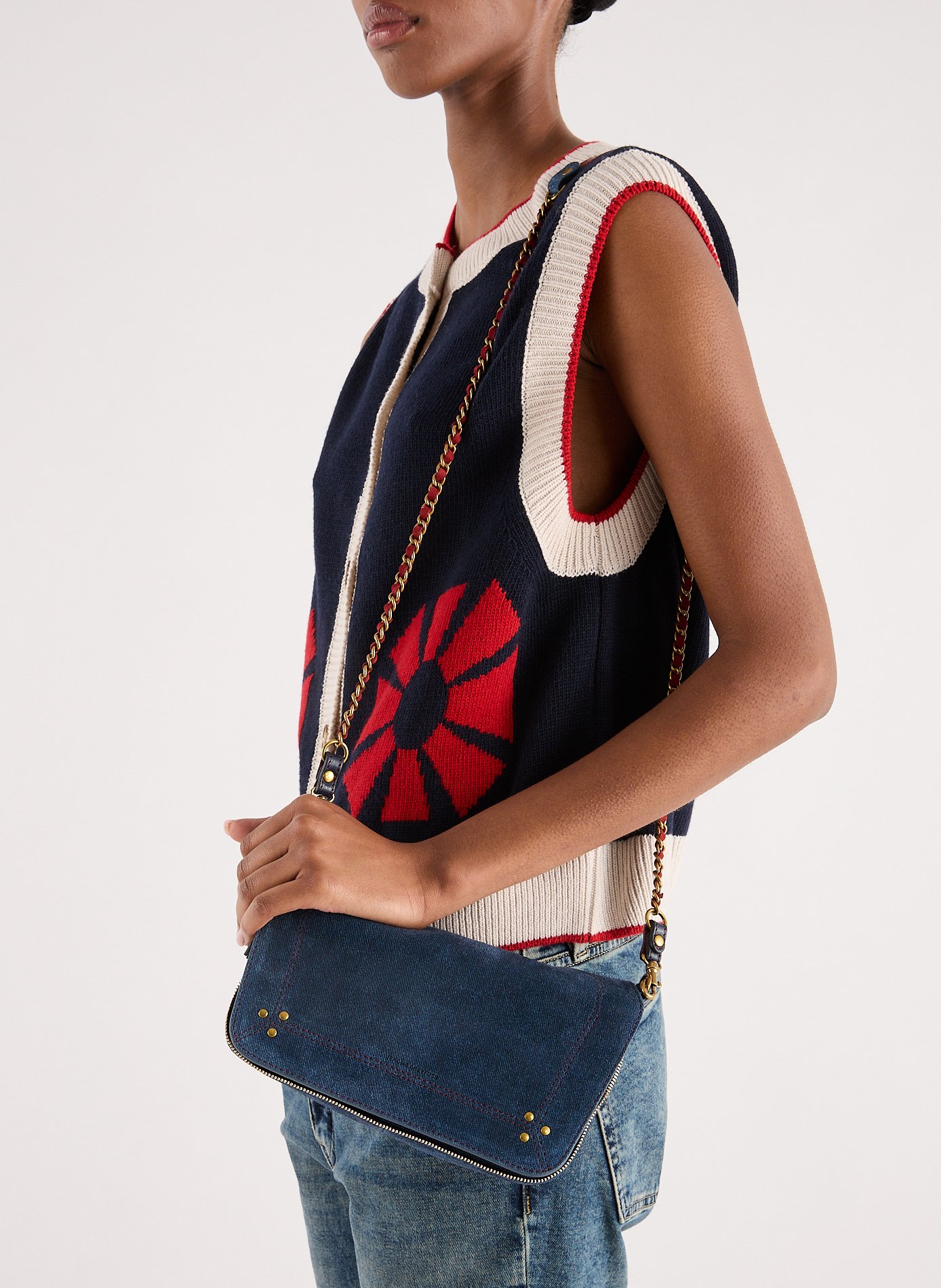 Sac à bandoulière Bobi S en denim JÉRÔME DREYFUSS Bleu