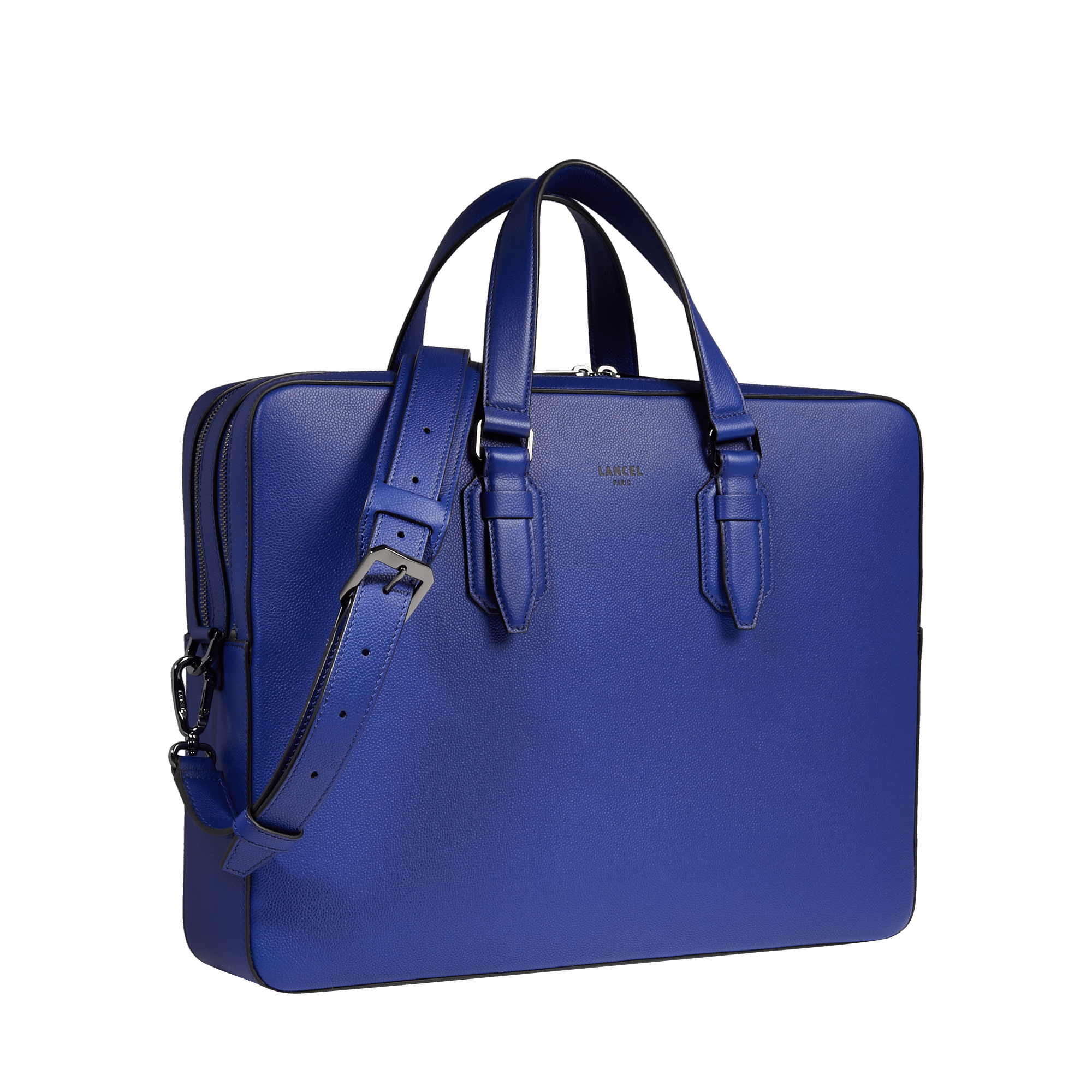 Porte-documents zippé 15"6 charlie de lancel en cuir LANCEL Bleu