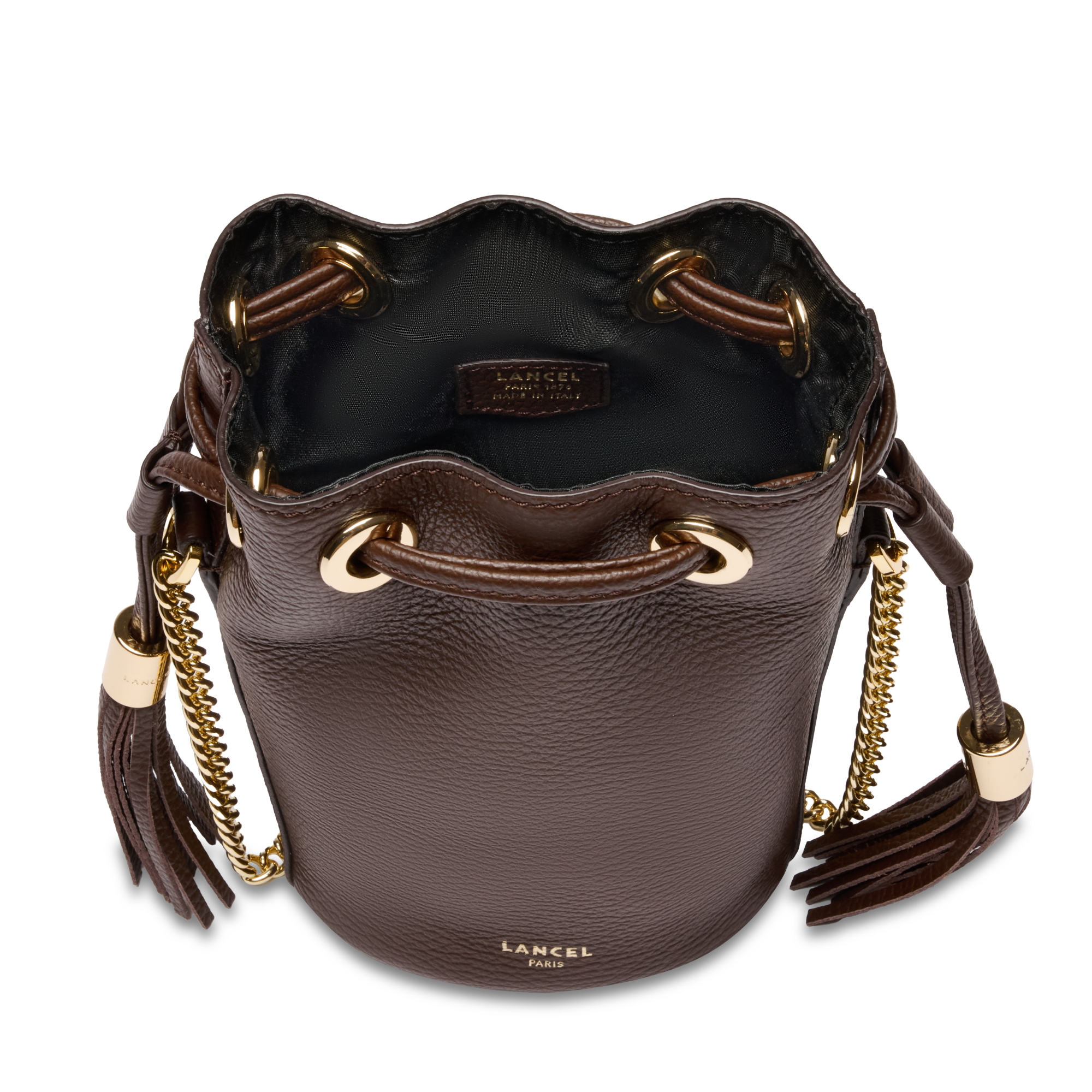 Mini sac seau premier flirt de lancel en cuir LANCEL Marron