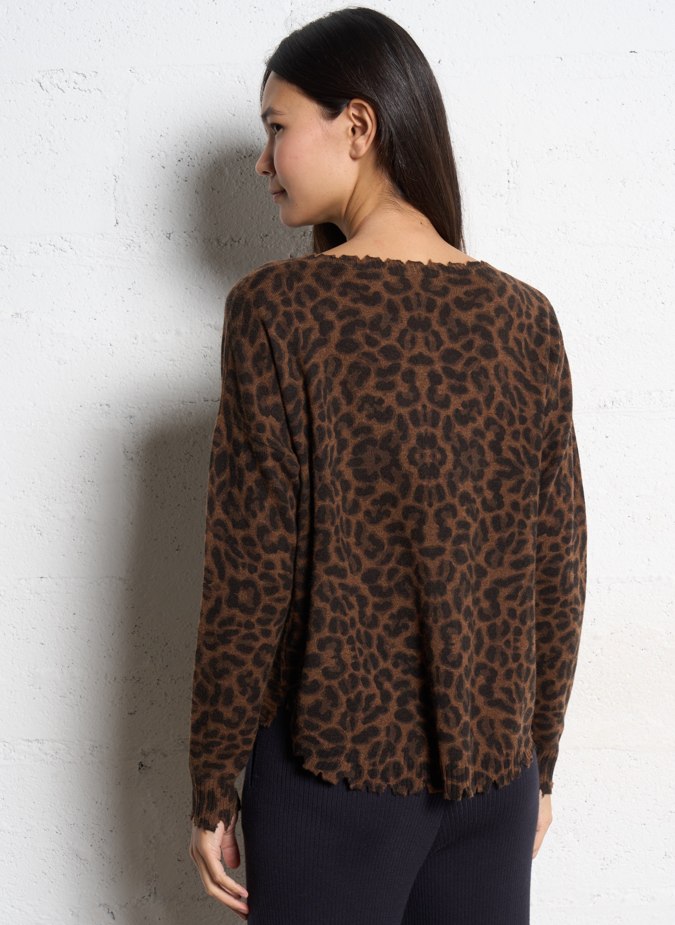 Pull col bateau en cachemire melah KUJTEN Marron