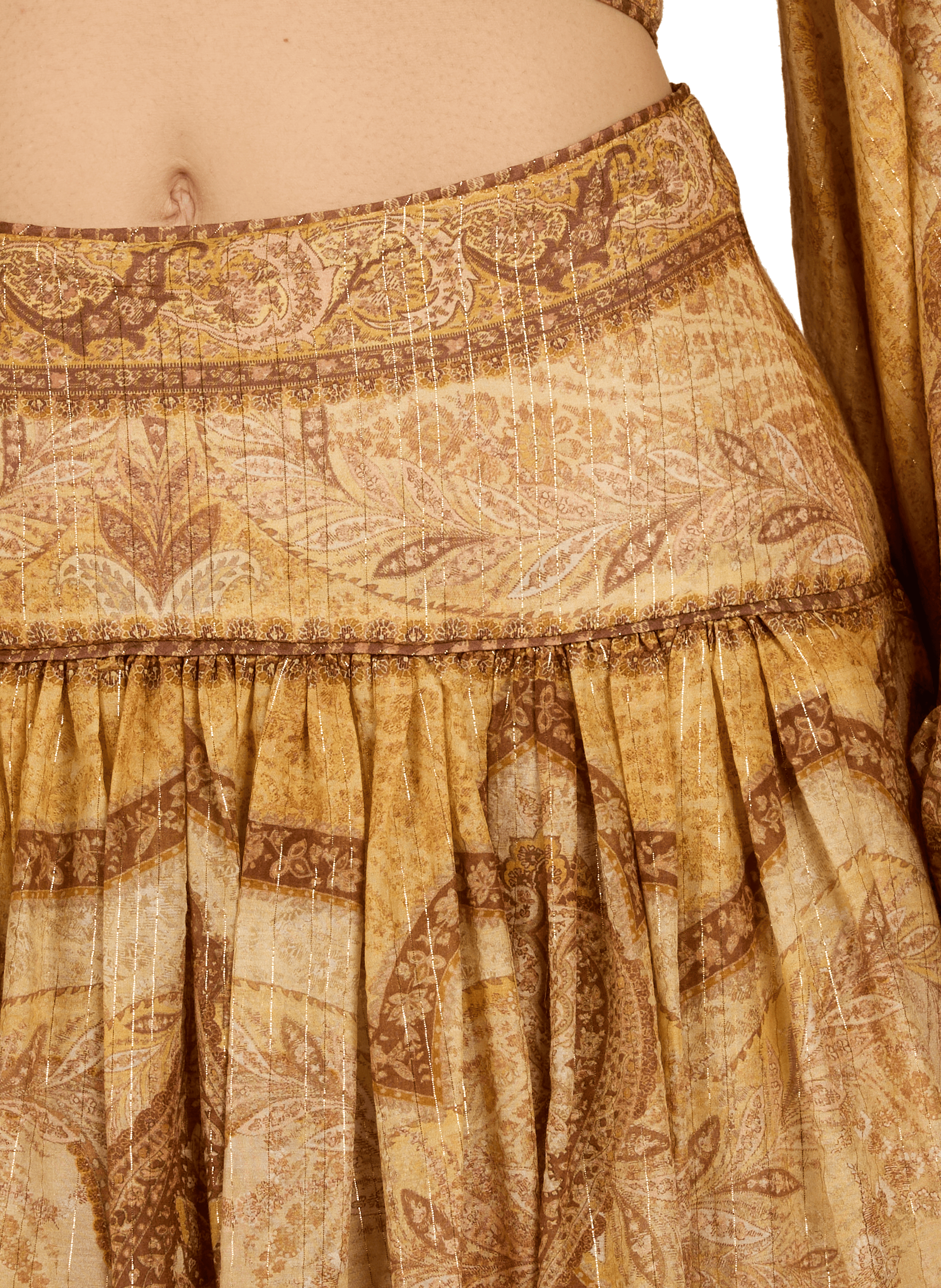 Jupe ample à motif en coton et soie ZIMMERMANN Multicolore