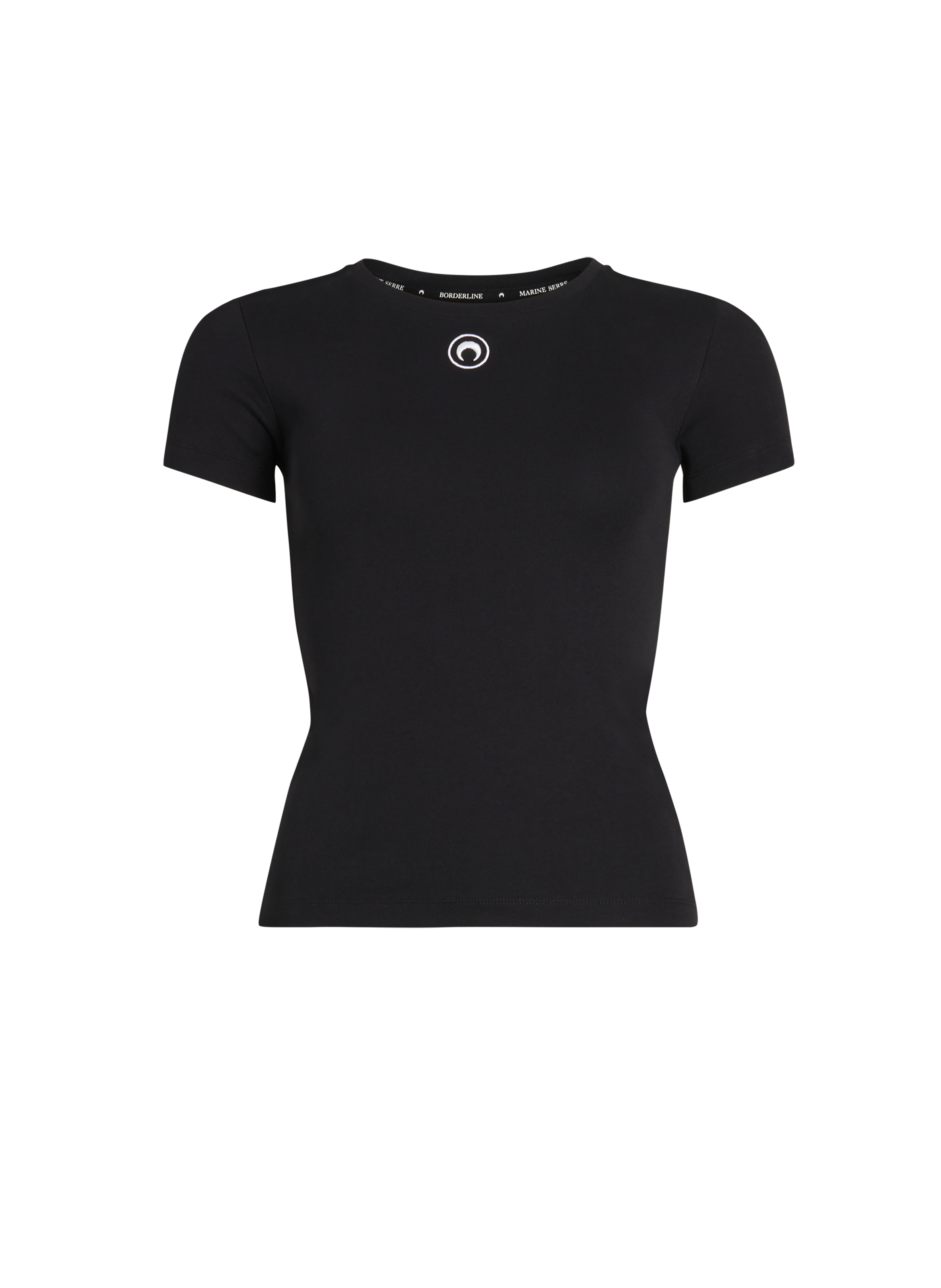T-shirt logo moon en jersey côtelé baby fit MARINE SERRE Noir