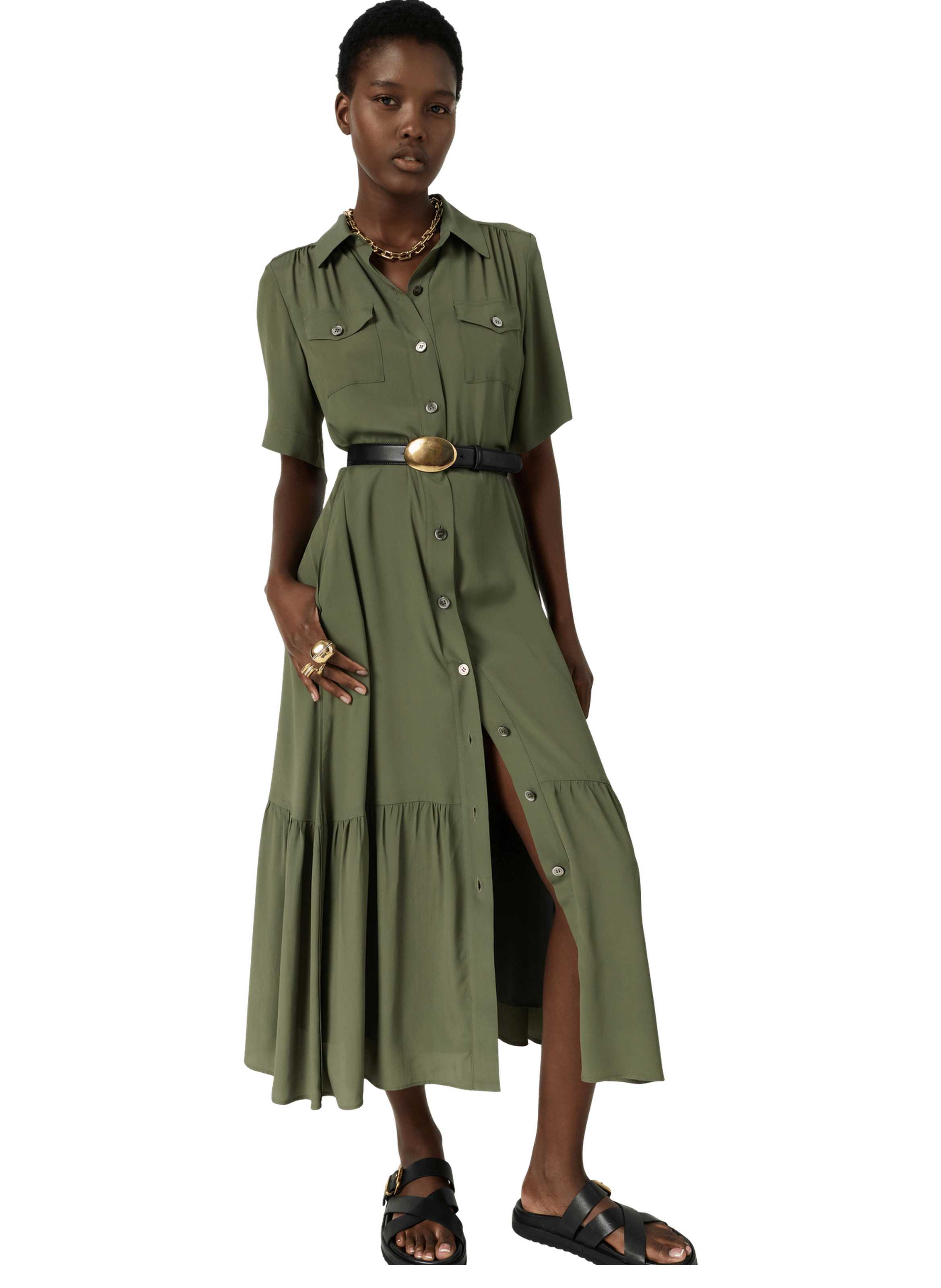 Robe chemise longue - raina GERARD DAREL Kaki