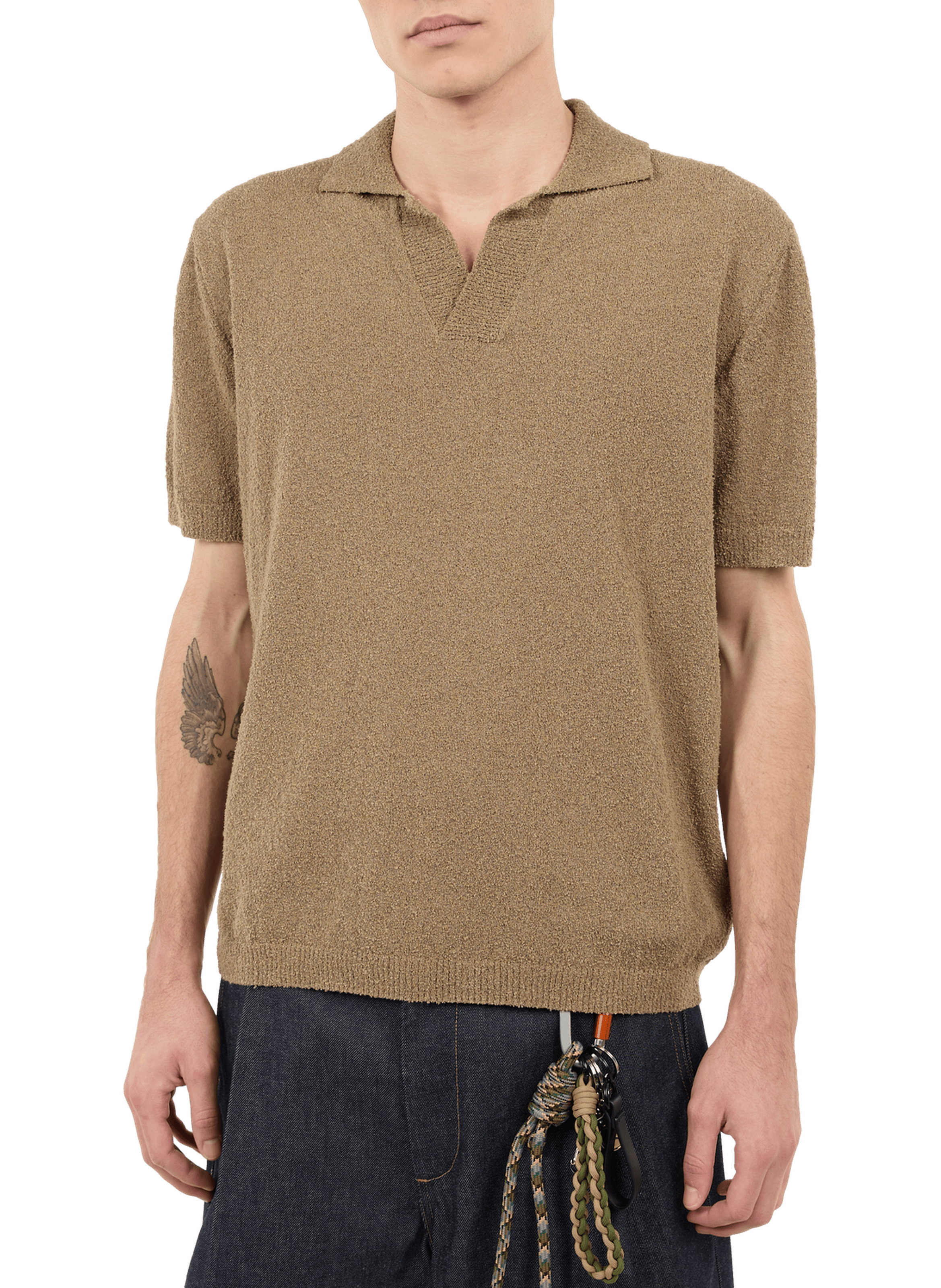 Short-sleeved blended cotton Hula polo SAISON 1865 Khaki