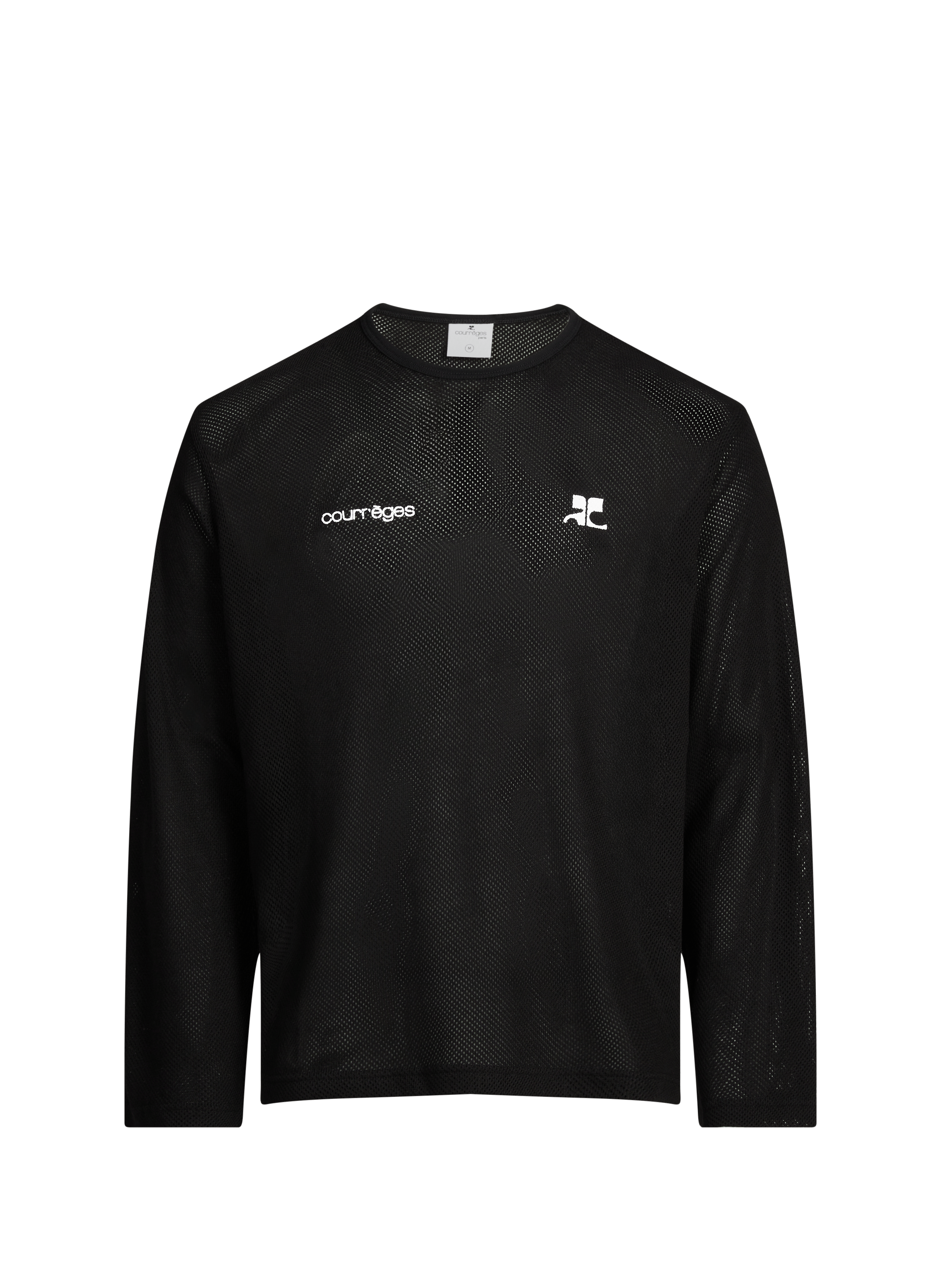 Pull mesh à col rond COURRÈGES Noir