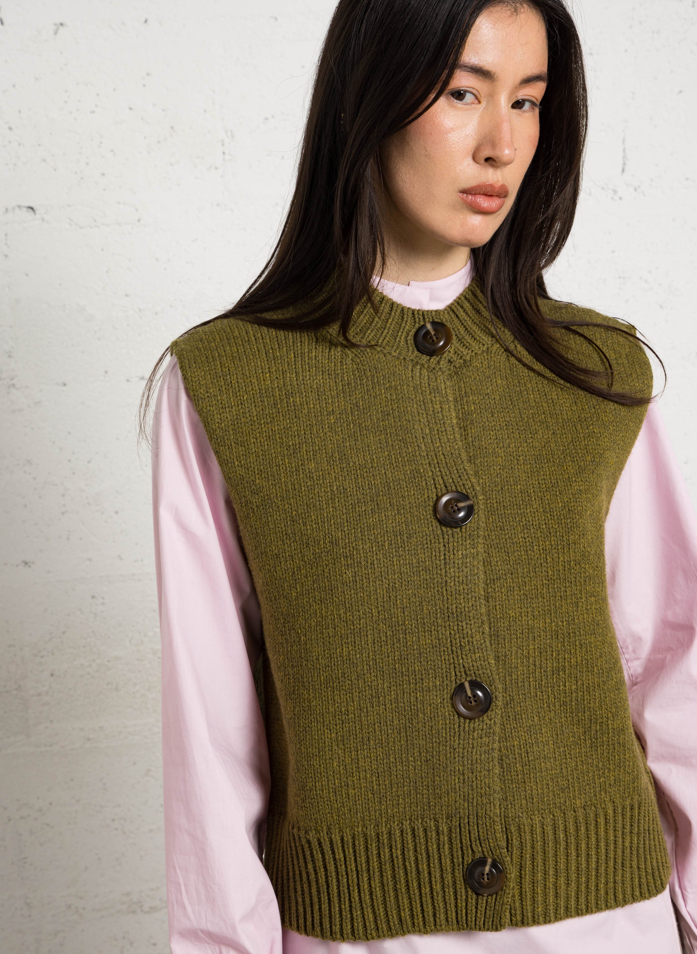 Cardigan oversize col montant en laine ivana SOEUR Vert