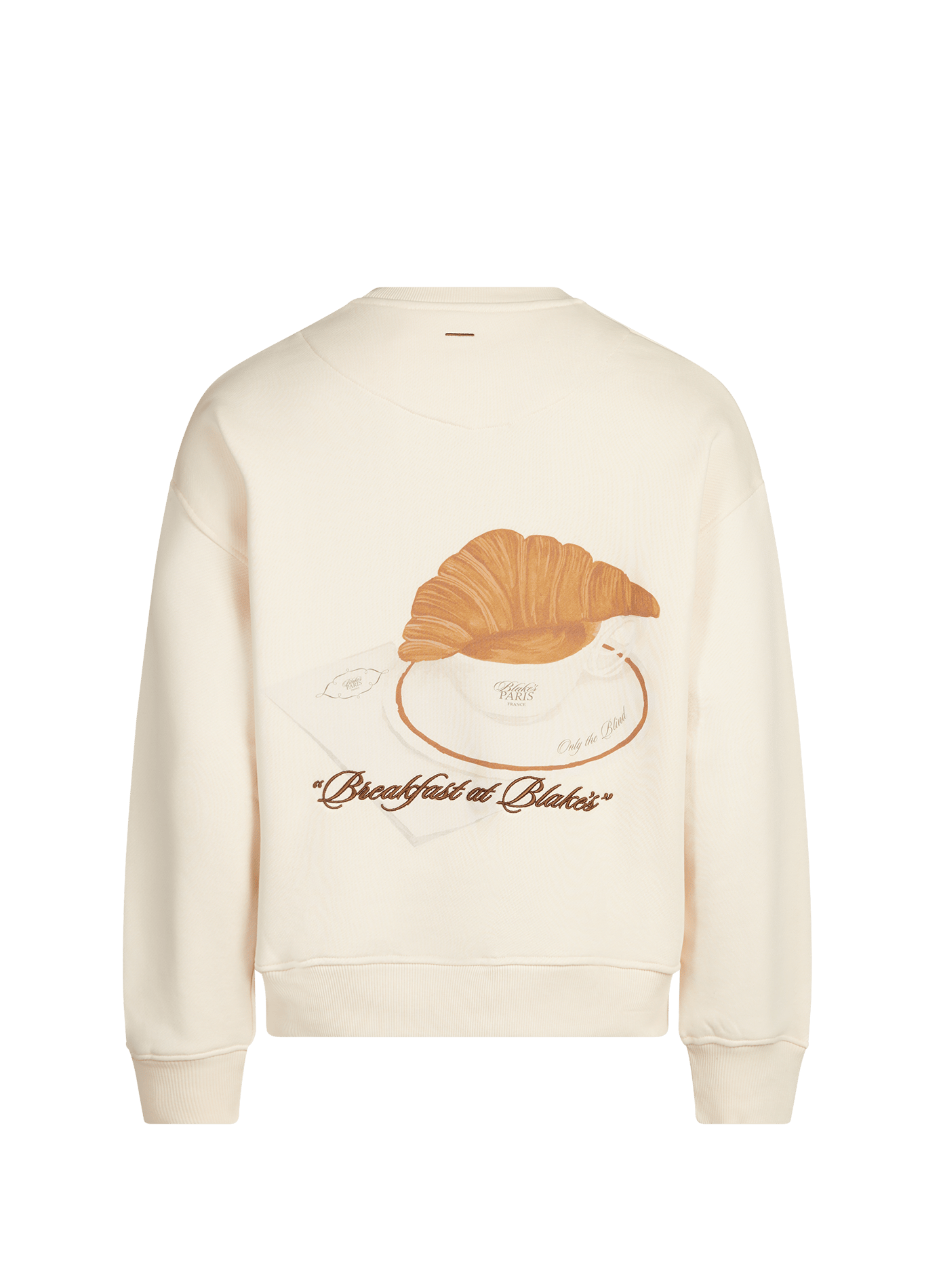 Sweat brodé Breakfast at Blake's en coton ONLY THE BLIND Beige