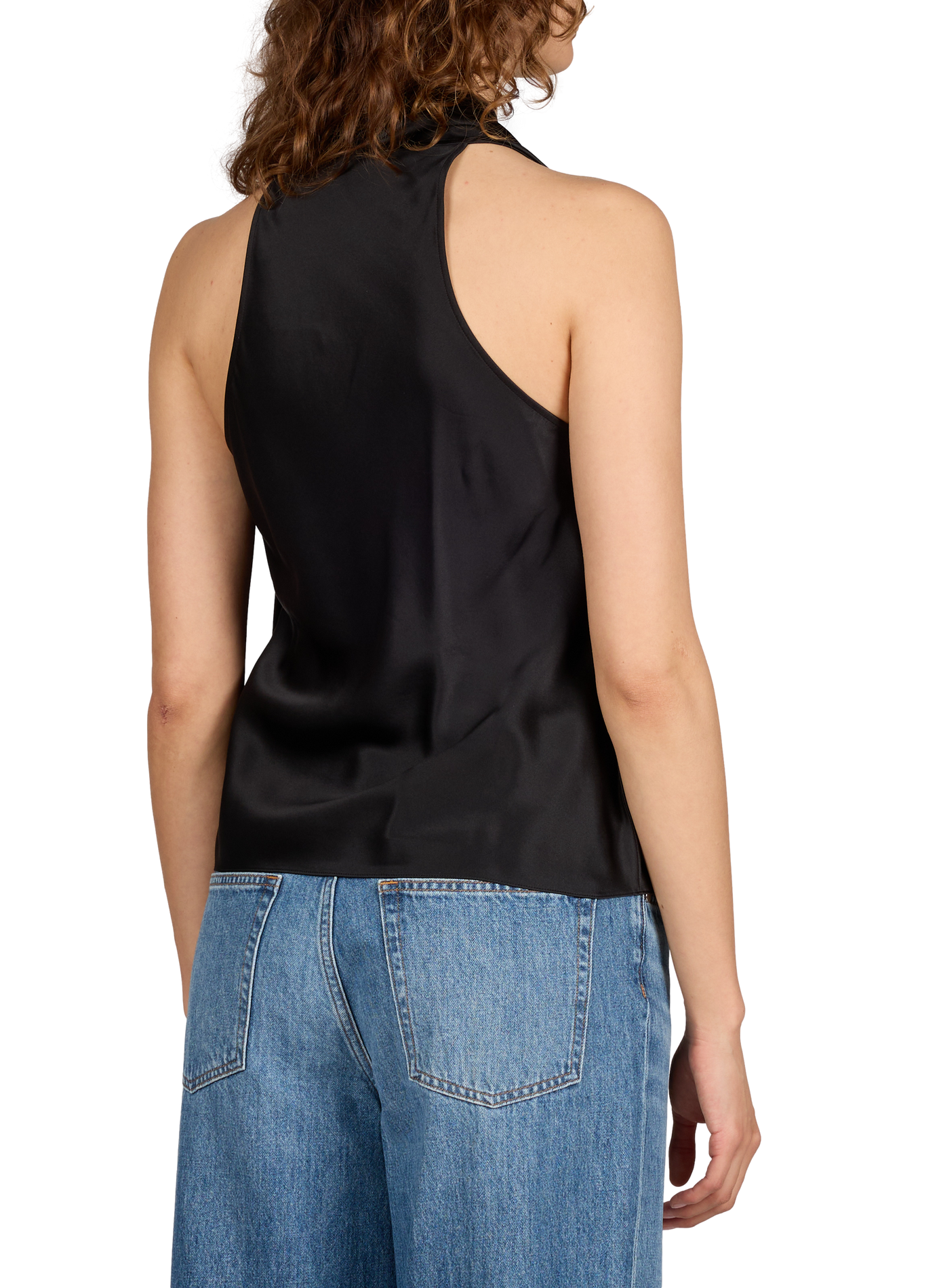 Silk satin fluid top HELMUT LANG Black