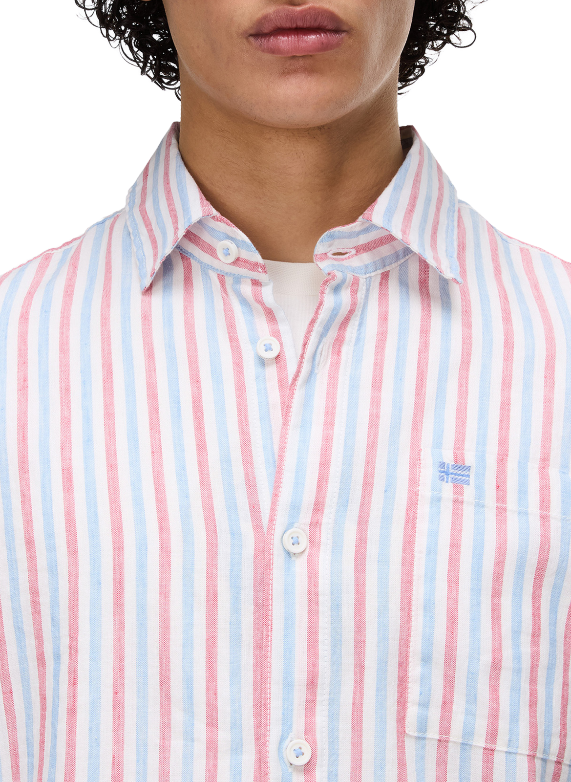 Chemise droite Brolio en coton et lin NAPAPIJRI Multicolore