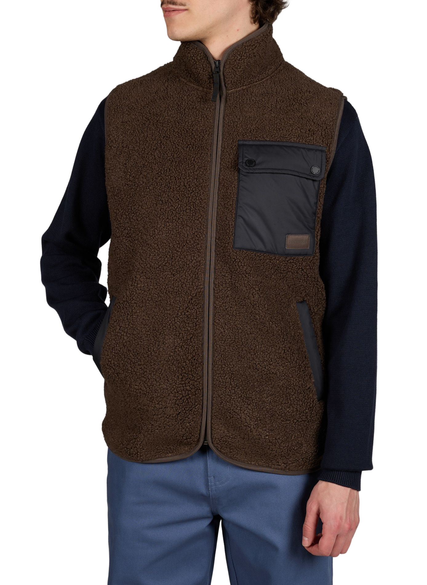 Gilet Rasmus sans manches à col montant DIDRIKSONS Marron