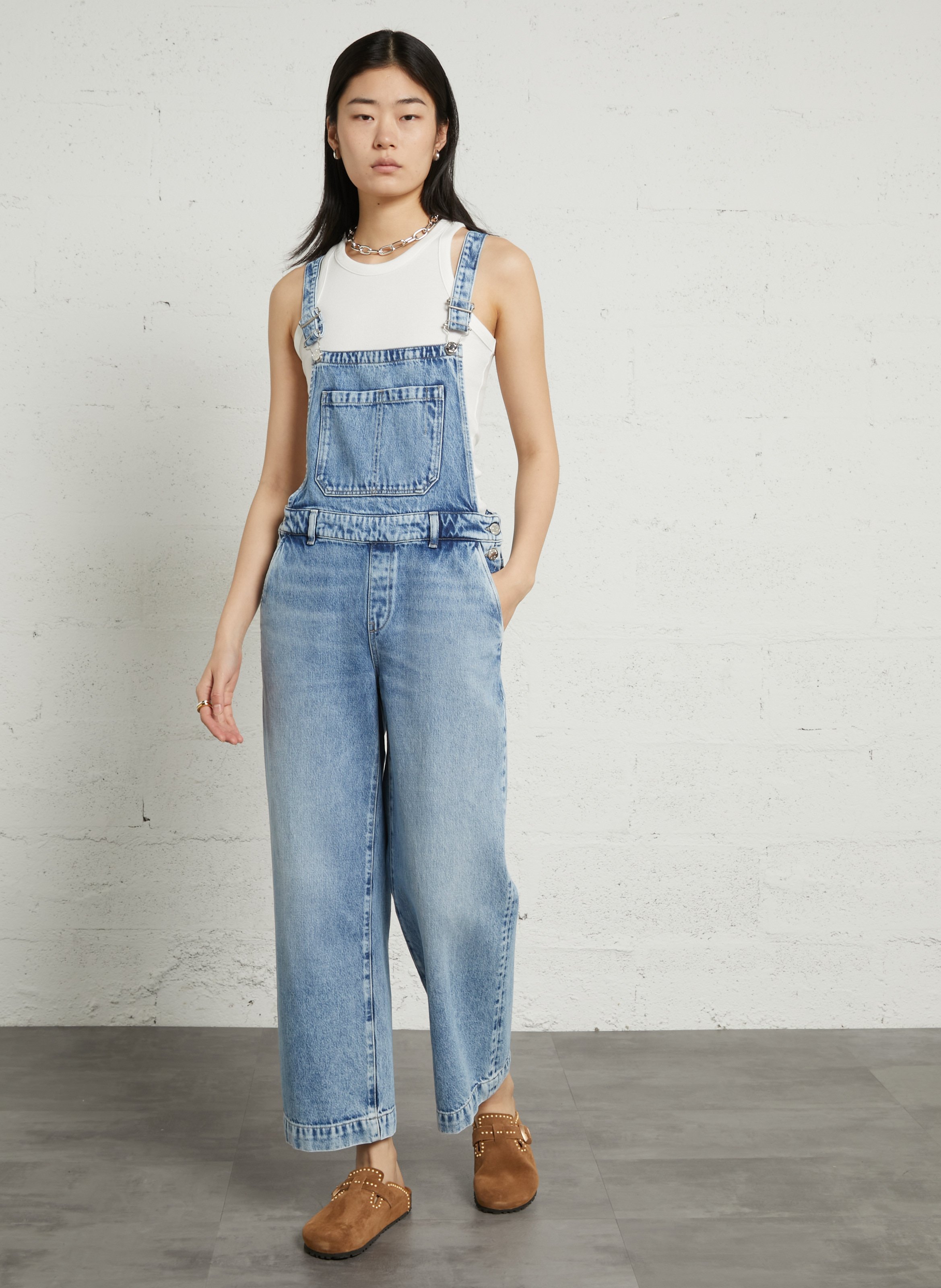 Salopette en denim de coton mélangé raphaelle MAISON 123 Bleu