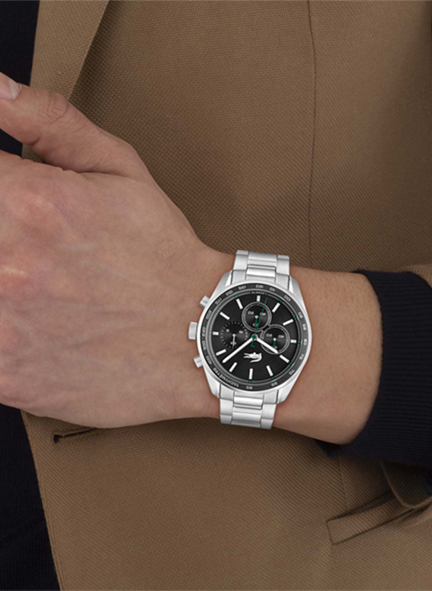 Montre quartz Boston en acier inoxydable LACOSTE MONTRES Noir