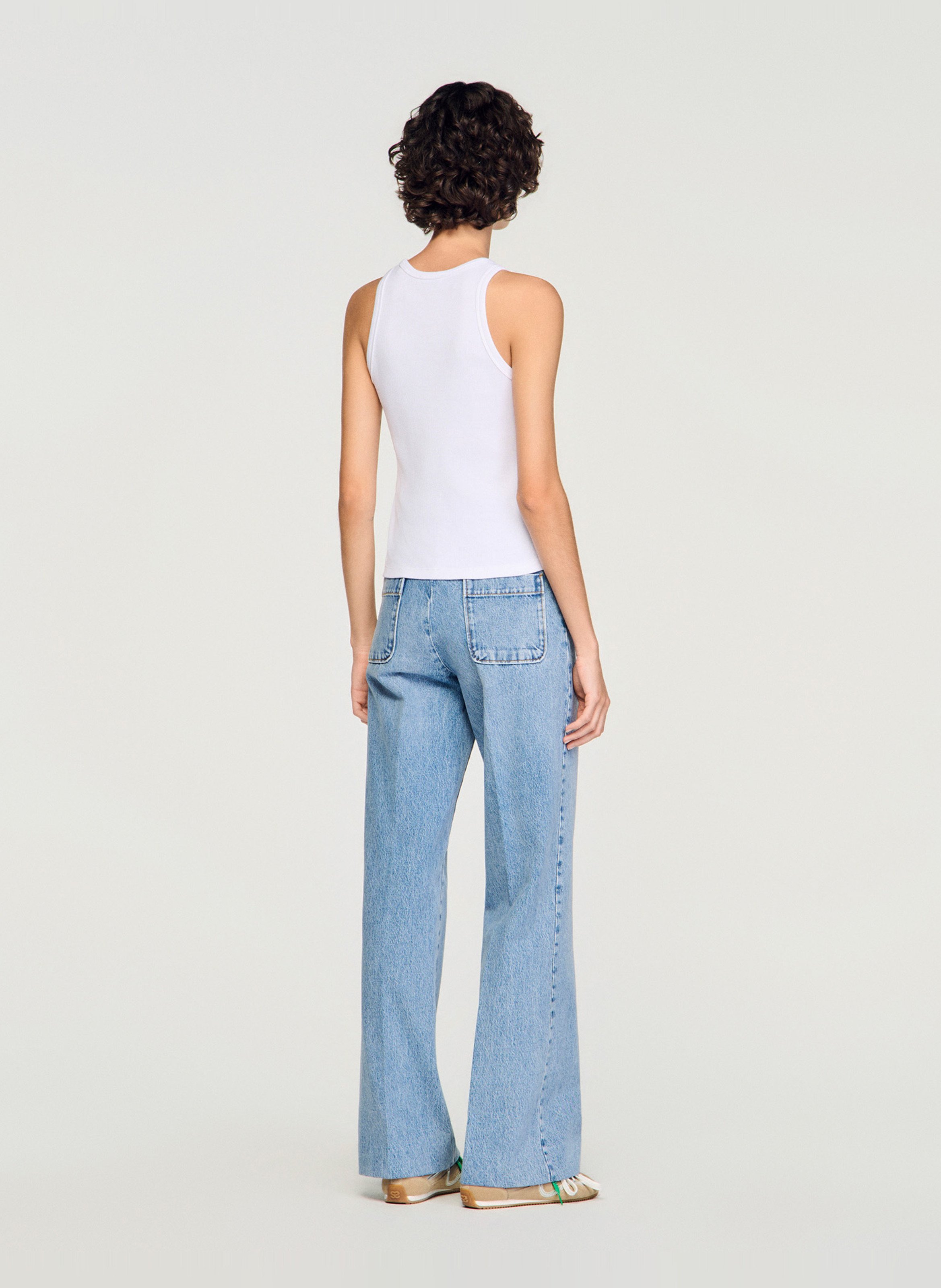 Débardeur col rond en coton Blanc