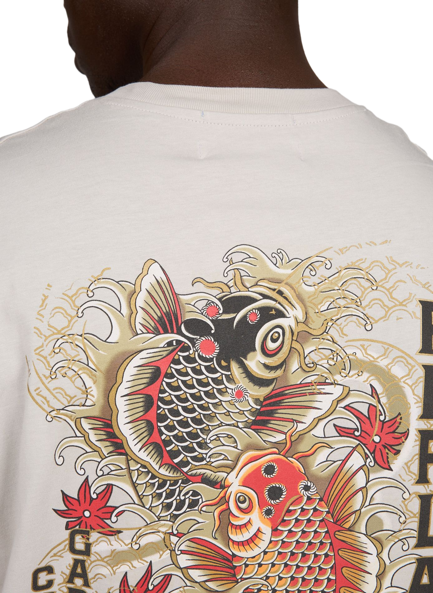 T-shirt droit imprimé en coton REPLAY Gris