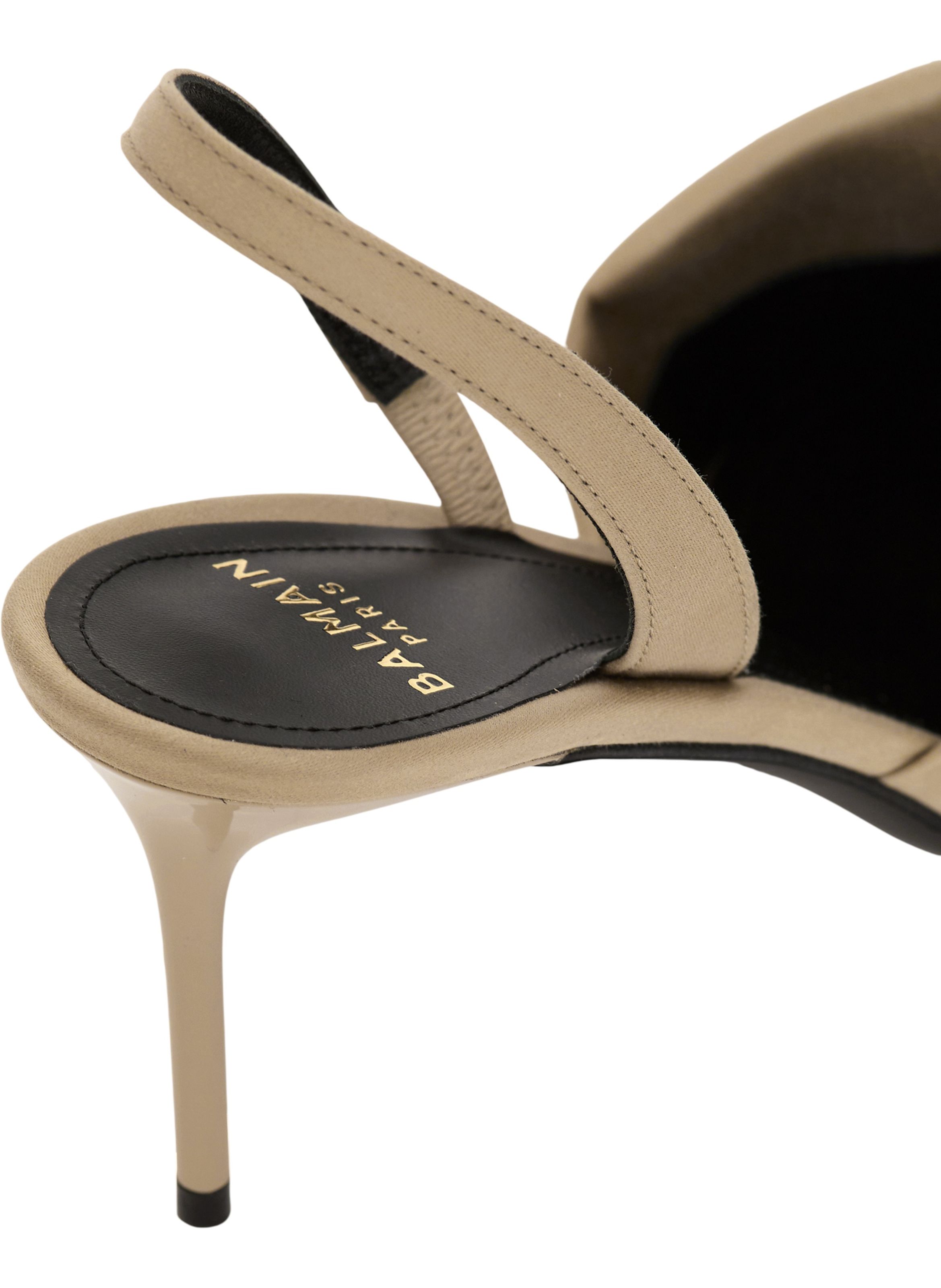 Escarpins en gabardine de coton avec piercing BALMAIN Beige