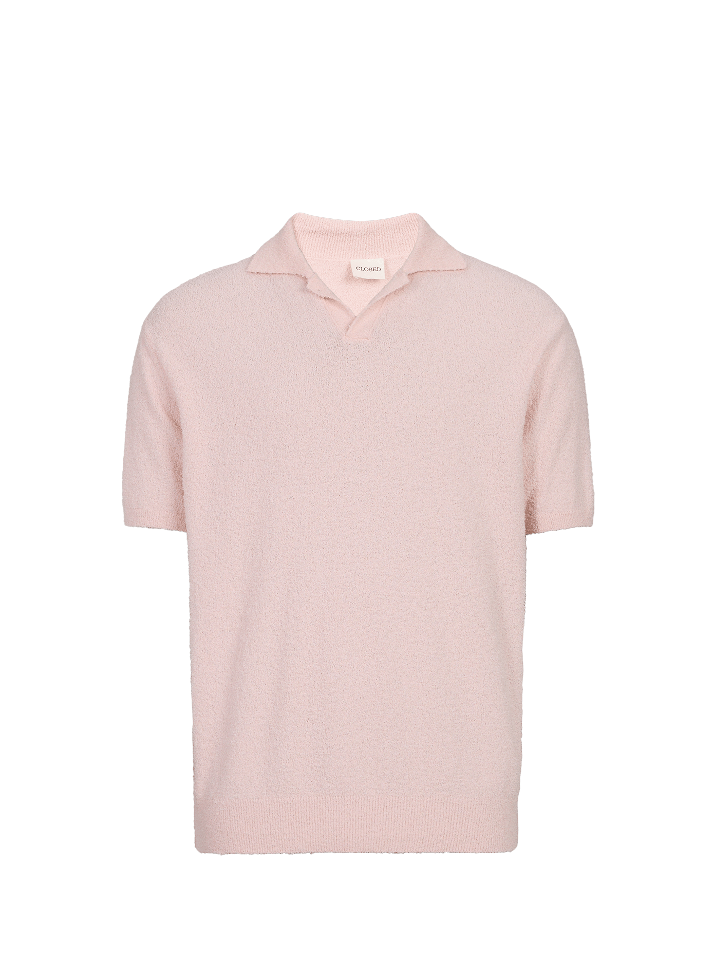 Short-sleeved polo in mixed cotton knit. CLOSED Pink