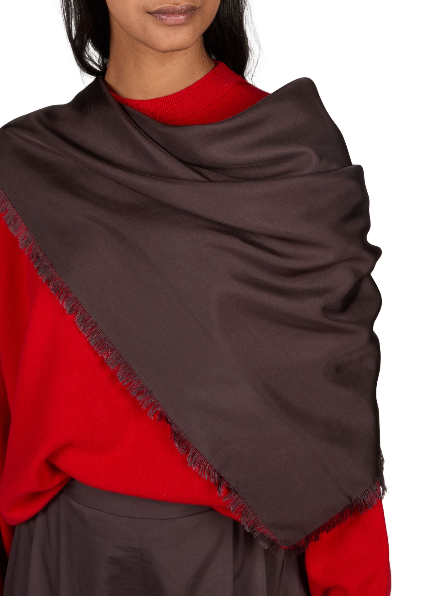 Solid silk scarf SAISON 1865 Brown