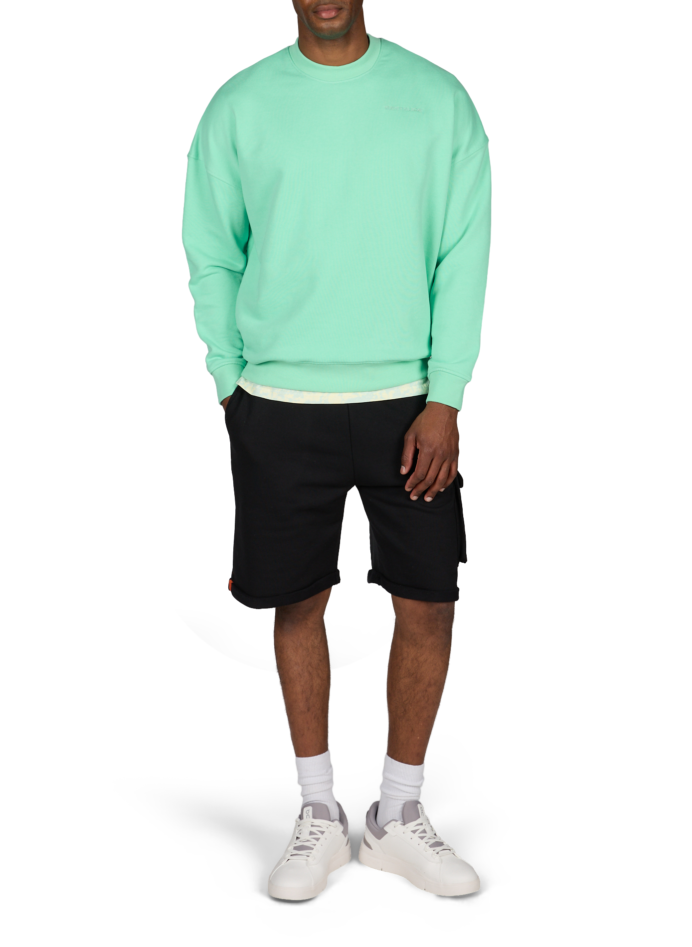 Oversized cotton sweatshirt with printed back GERTRUDE ET GASTON Green