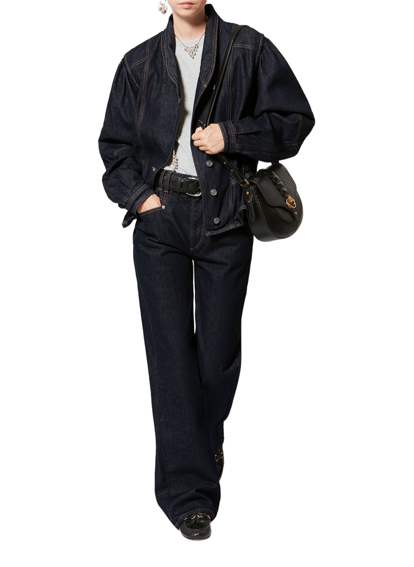 Bootcut-Jeans Belvia aus Baumwoll-Denim ISABEL MARANT Blau