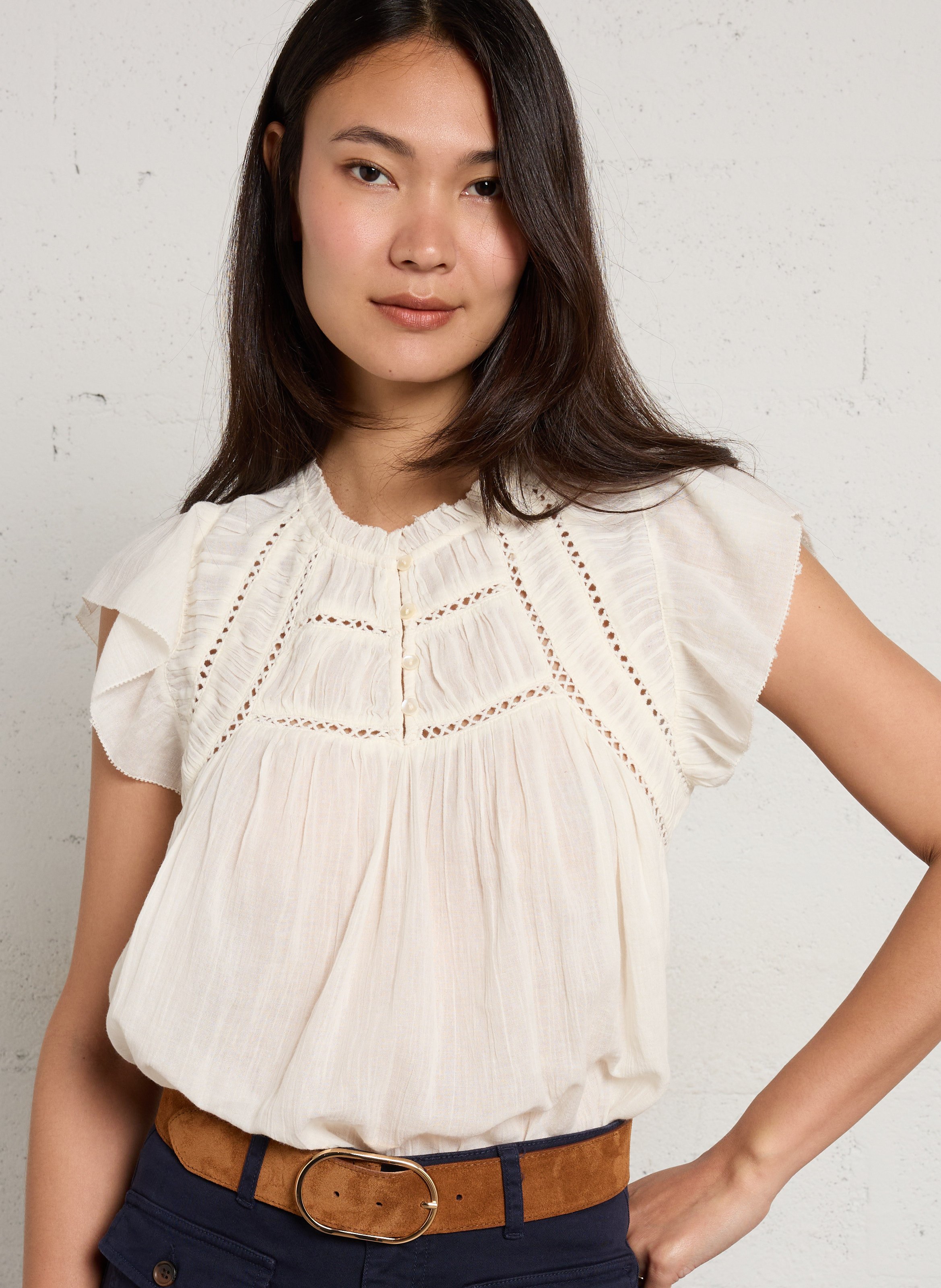 Chemisier en coton dover MAISON 123 Beige