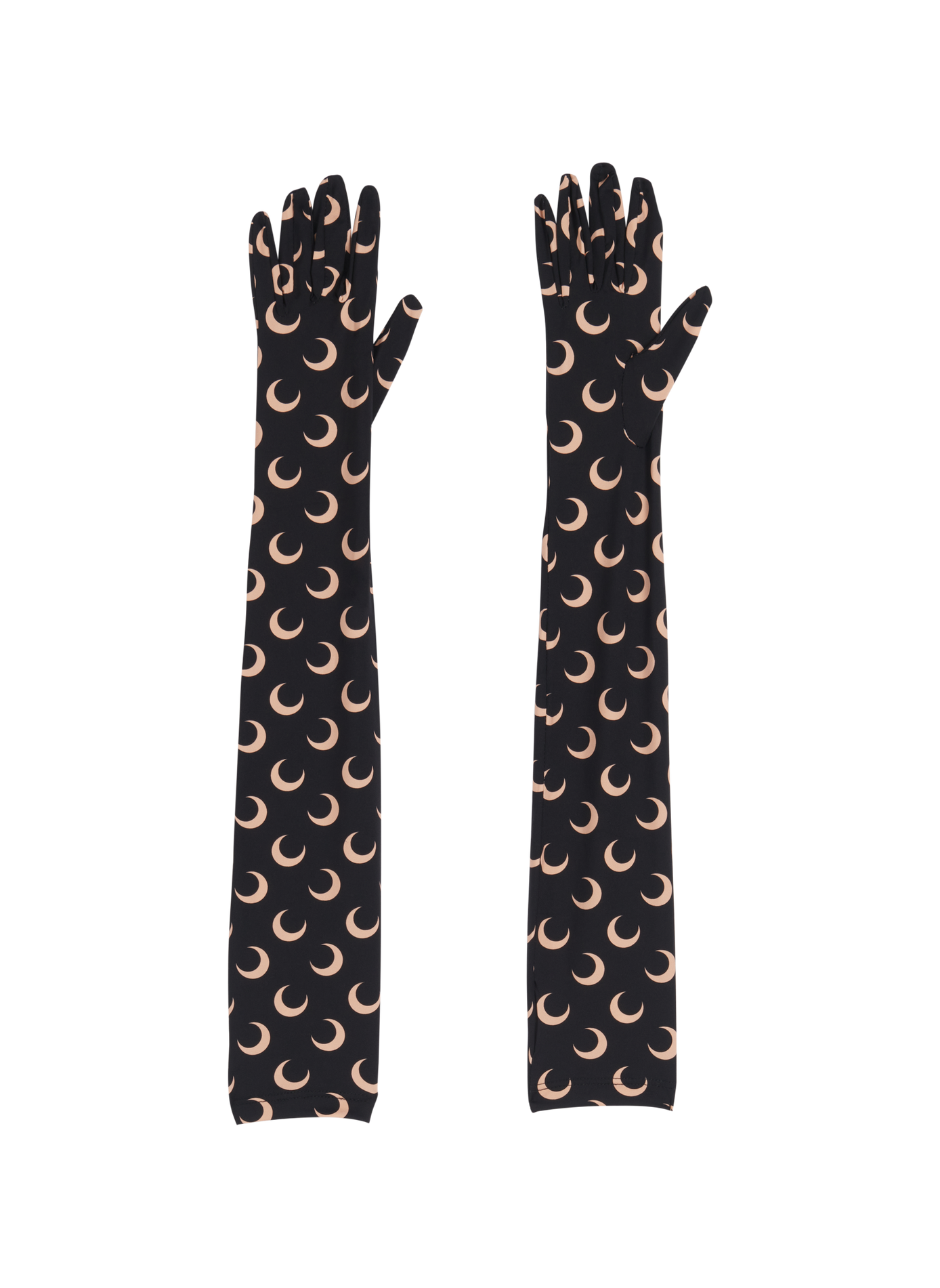 Recycled moon jersey long gloves MARINE SERRE Beige