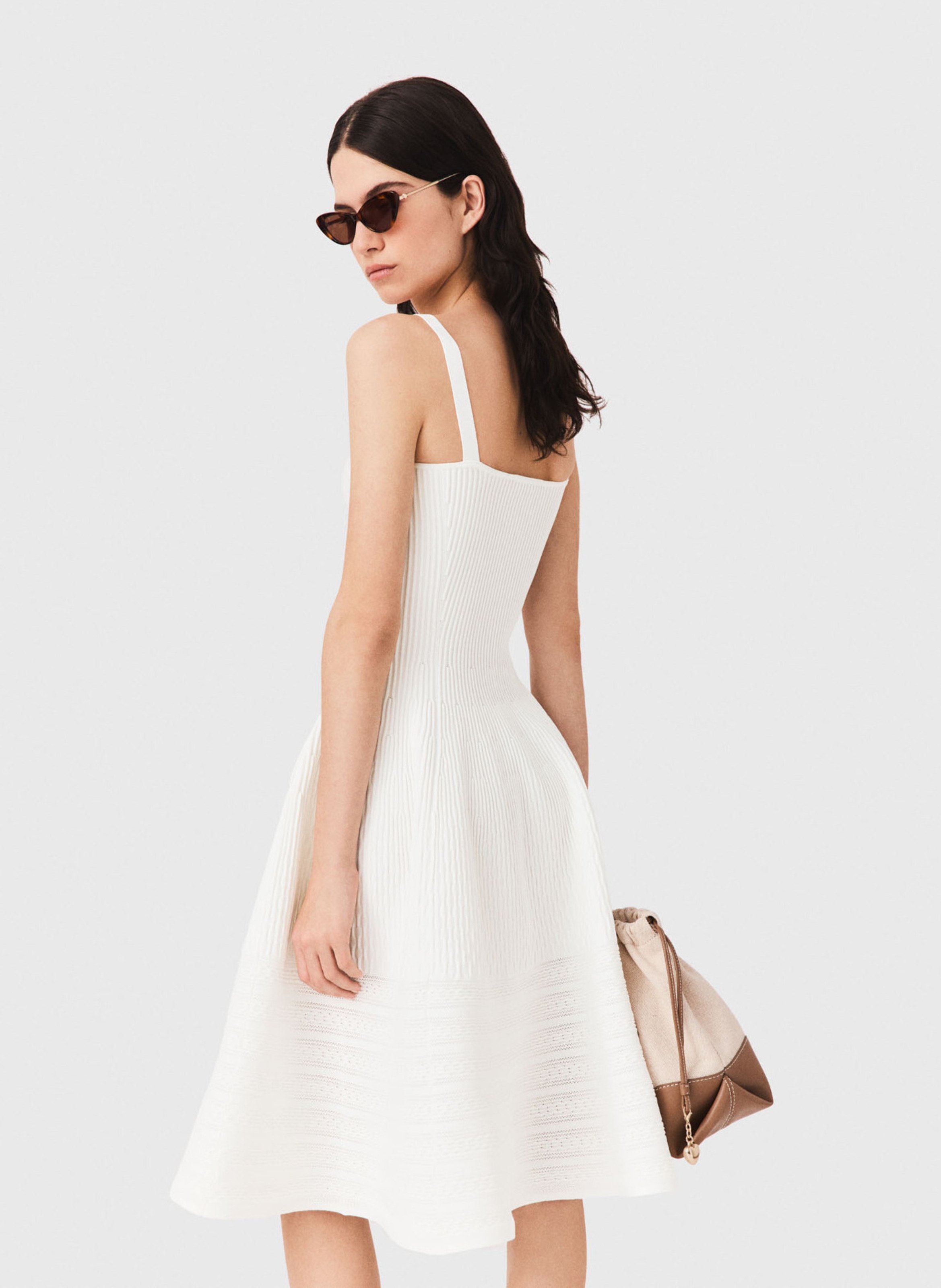 Robe courte en maille MAJE Blanc