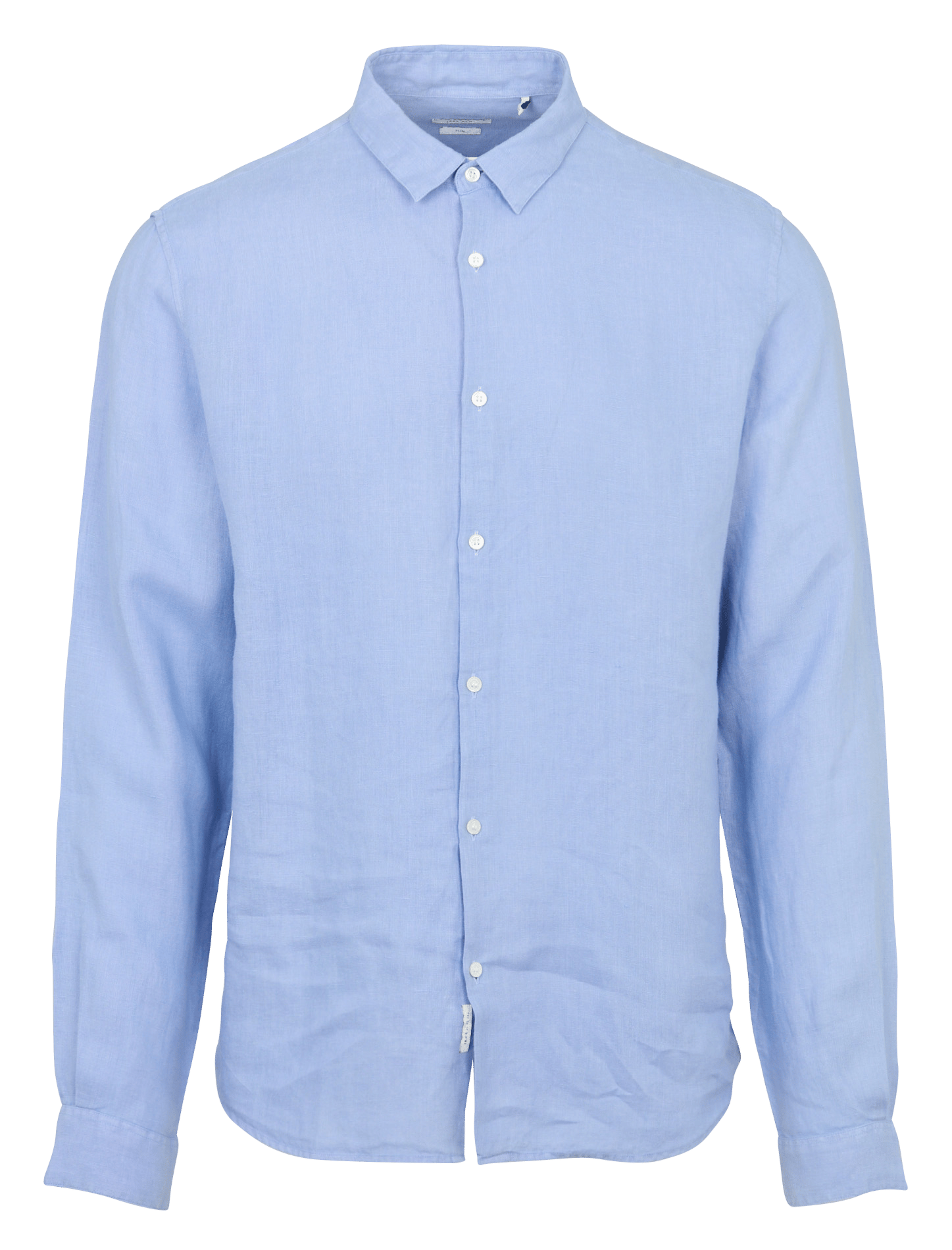 Chemise slim-fit col parisien en lin IKKS Bleu