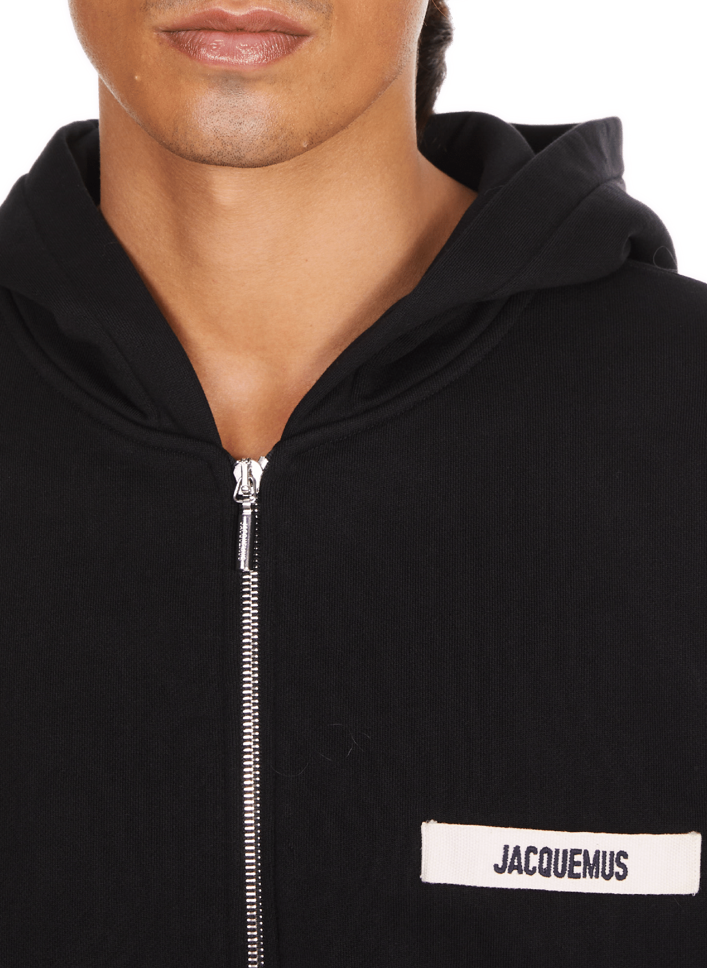 Cotton zip-up hoodie  JACQUEMUS Black
