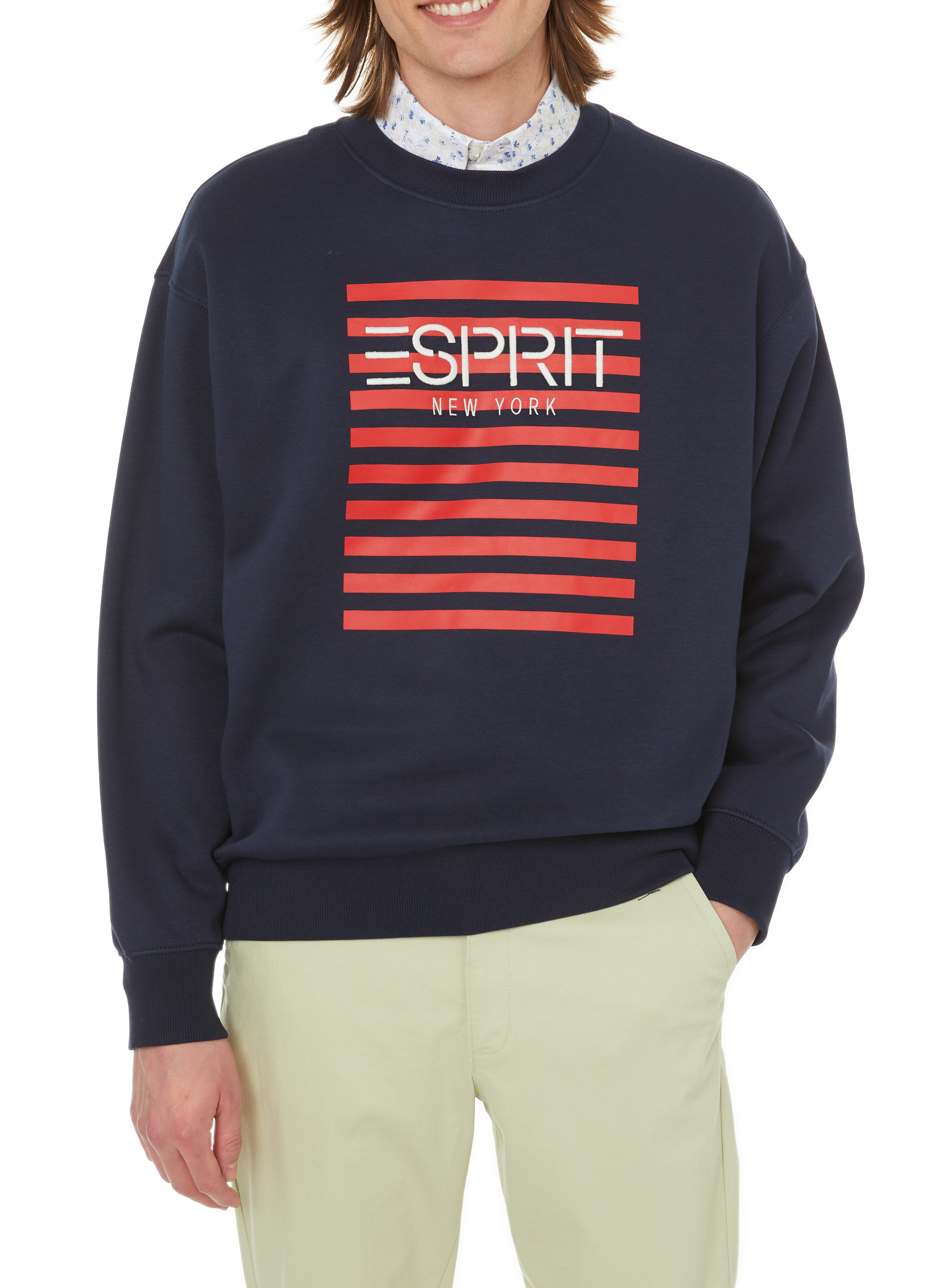Cotton sweatshirt ESPRIT Blue