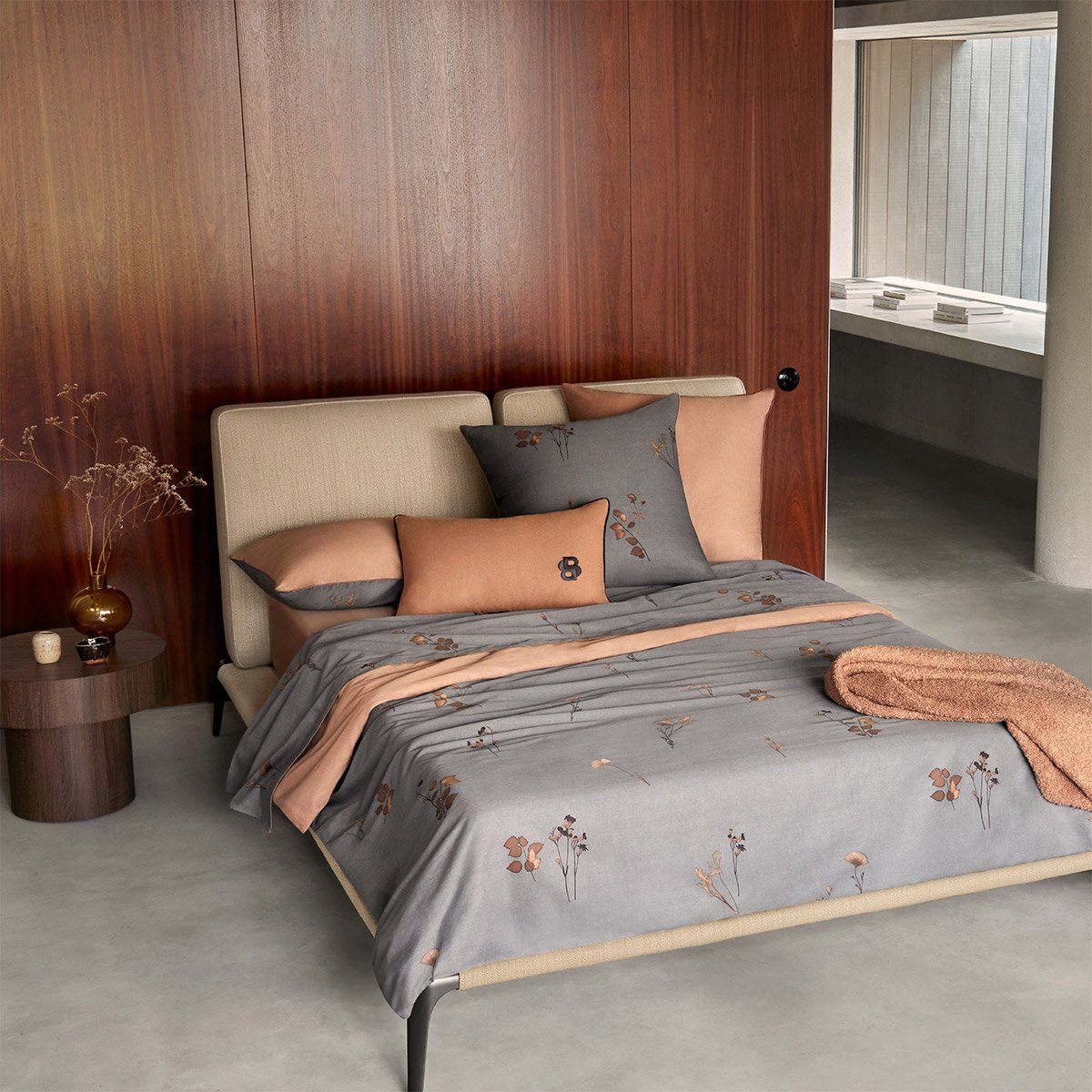 Drap plat en satin de coton, midnight flowers BOSS HOME Multicolore