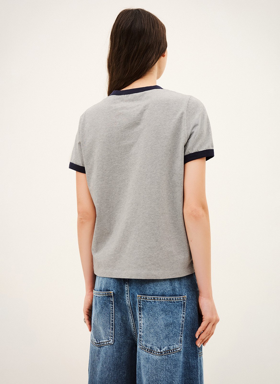 Tee-shirt sérigraphié en coton rosta BA&SH Gris