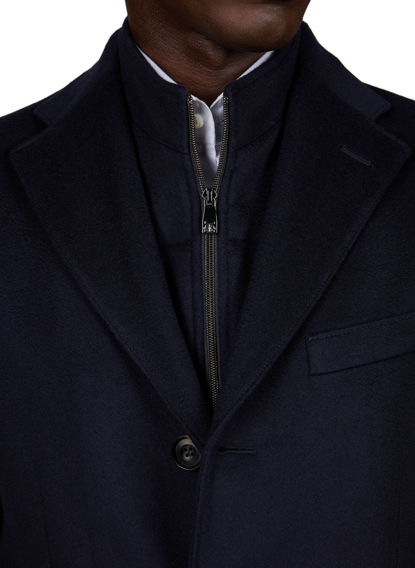 Manteau avec doublure amovible en laine vierge CORNELIANI Bleu