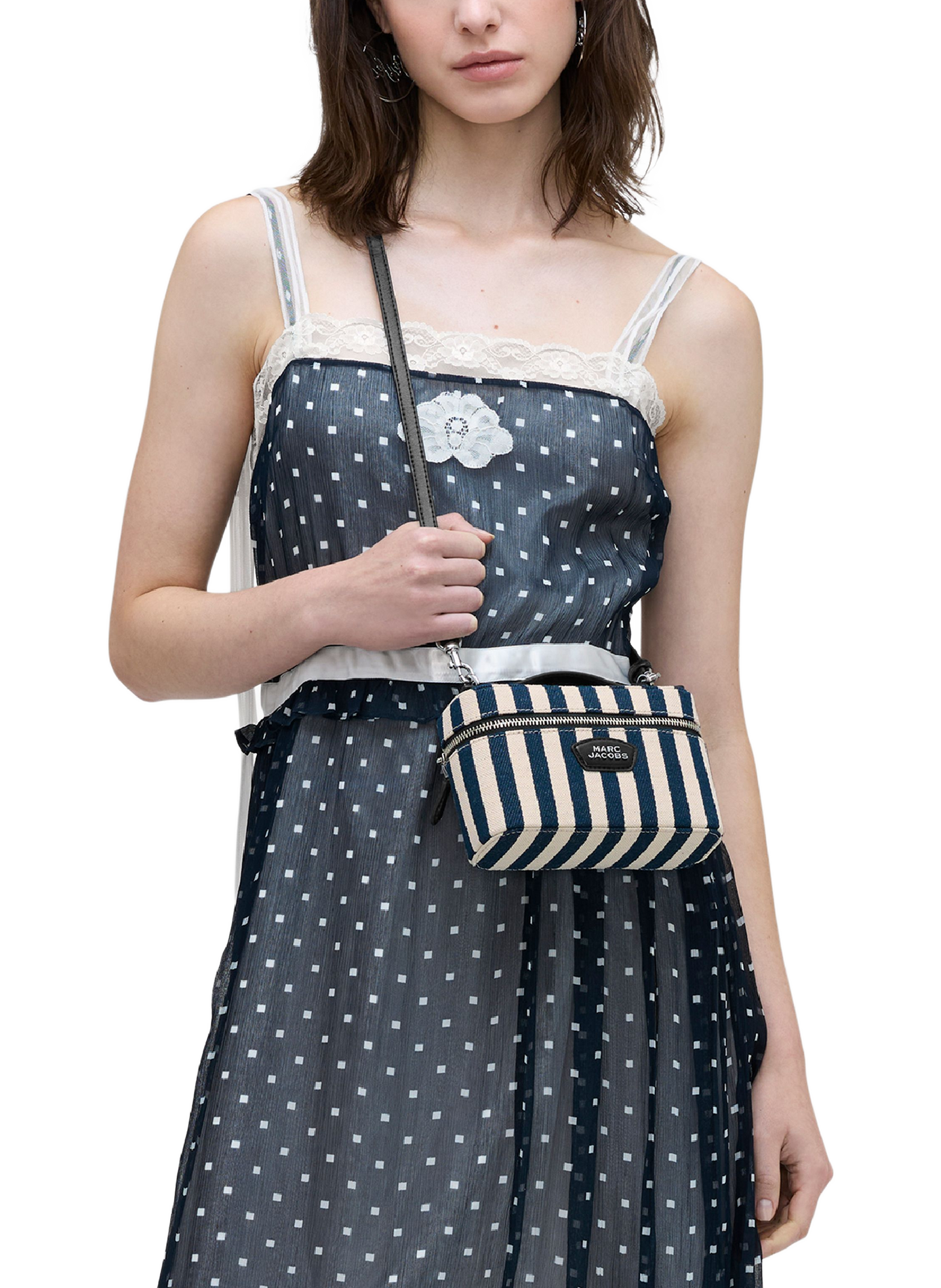 Vanity Das gestreifte Canvas Everyday Kleid MARC JACOBS Blau