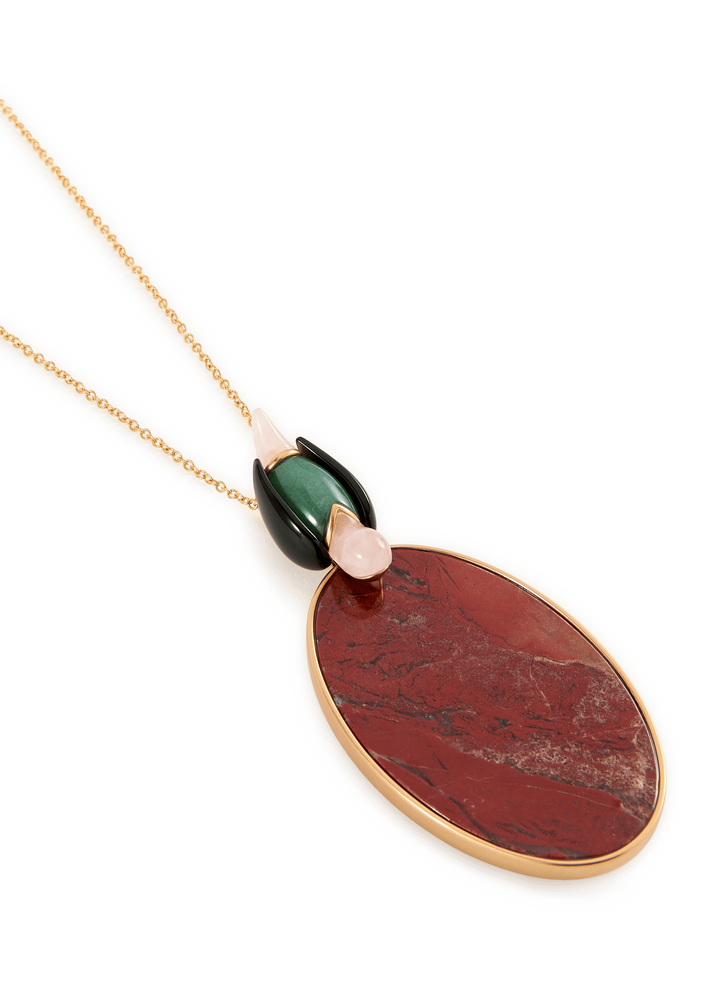 Plume pendant necklace in brass ZIMMERMANN Red