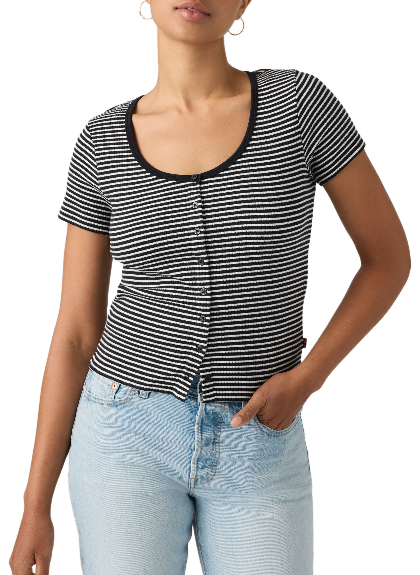 Cotton-blend round-neck T-shirt LEVI'S Black