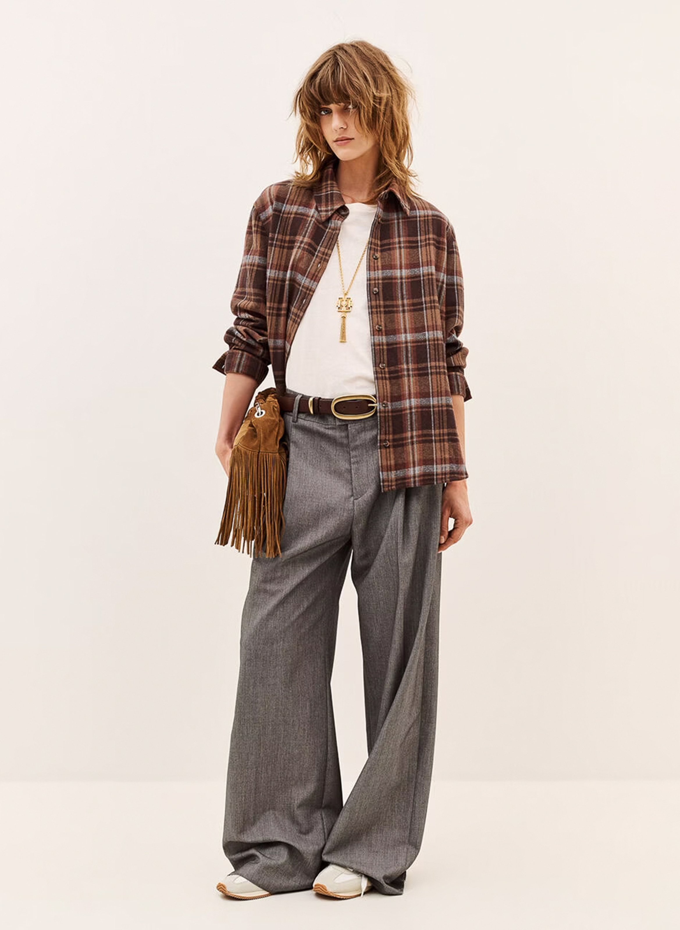 Chemise droite à carreaux en coton roxea BA&SH Bruin