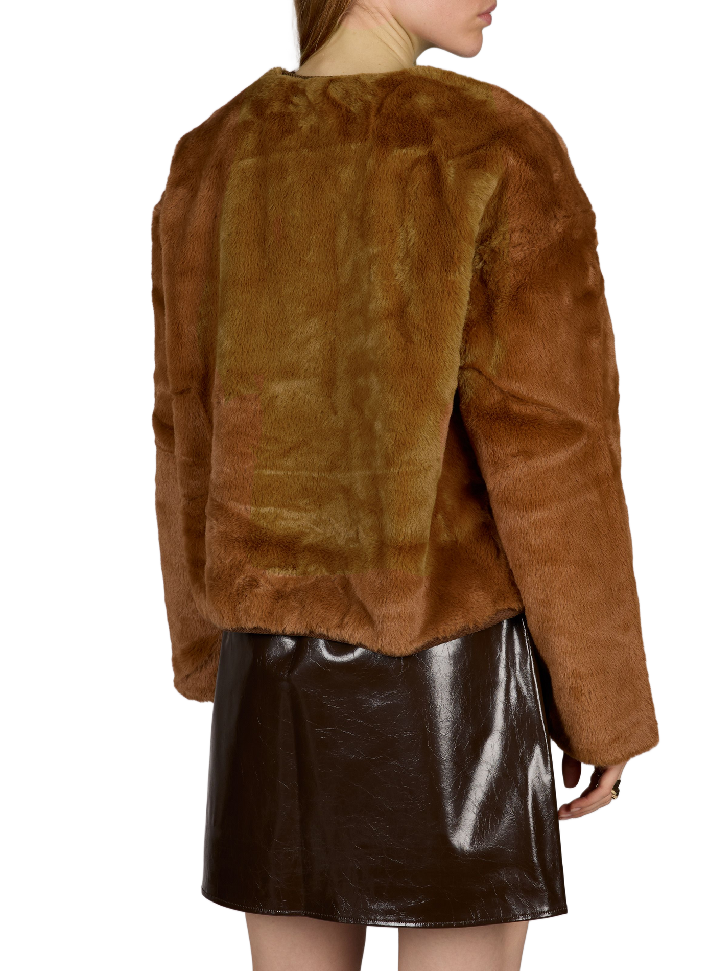 Gerades Strickkleid mit Stehkragen MSCH Khaki