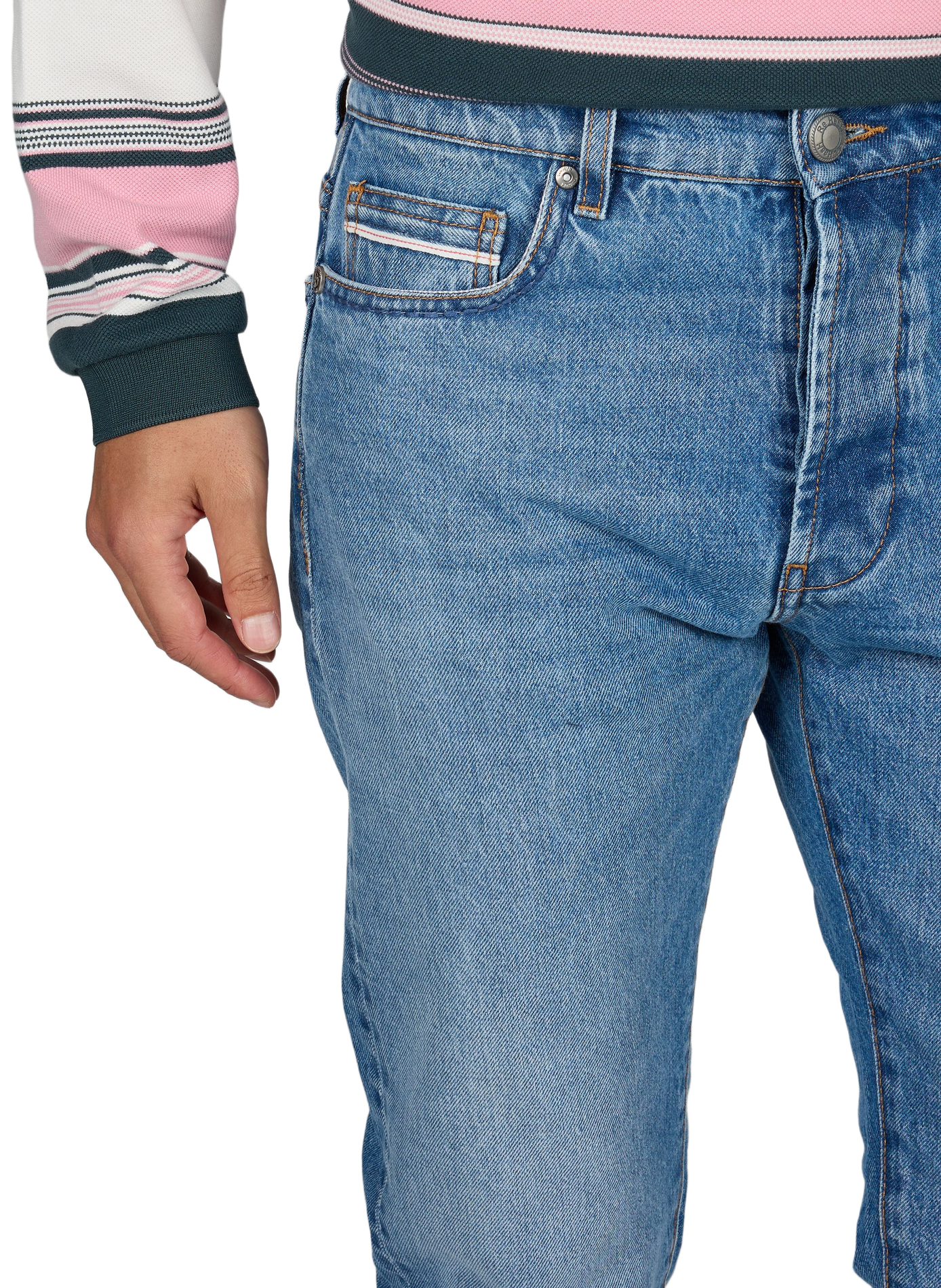 Gerade geschnittene Baumwolljeans RE HASH Blau